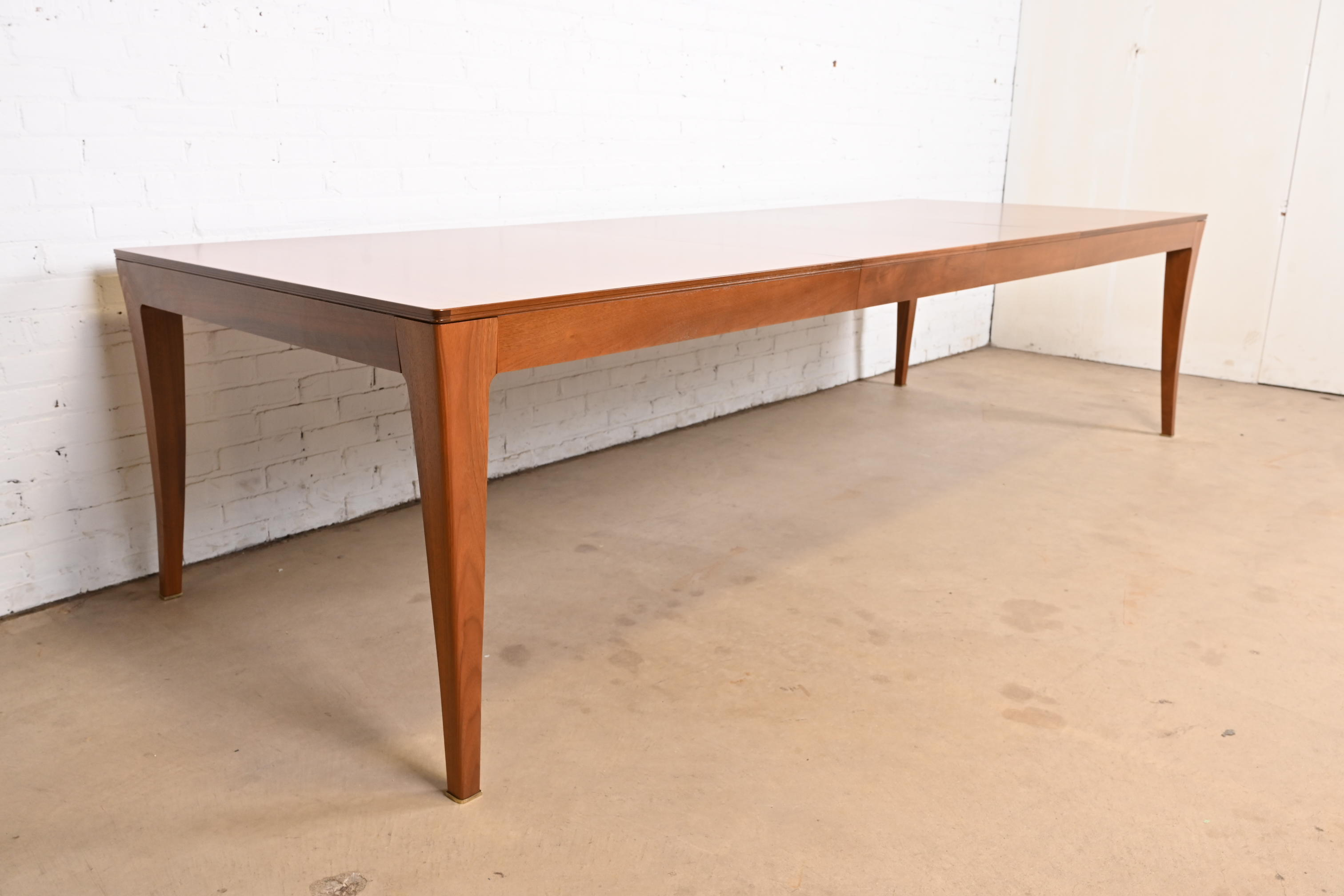 Bill Sofield for Baker Furniture Modern Walnut Extension Dining Table, Newly Refinished - Image 4