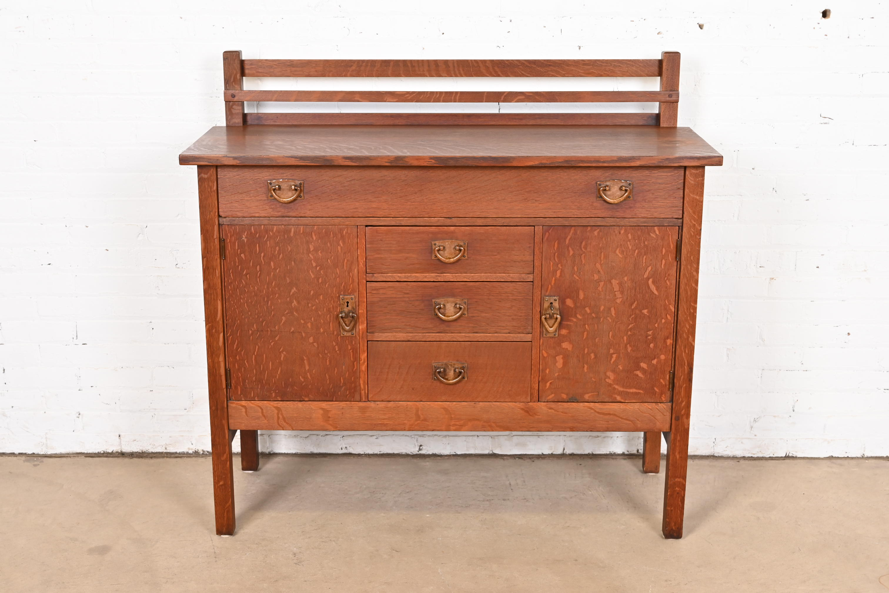 Gustav Stickley Mission Oak Arts & Crafts Sideboard, Circa 1900 - Image 4