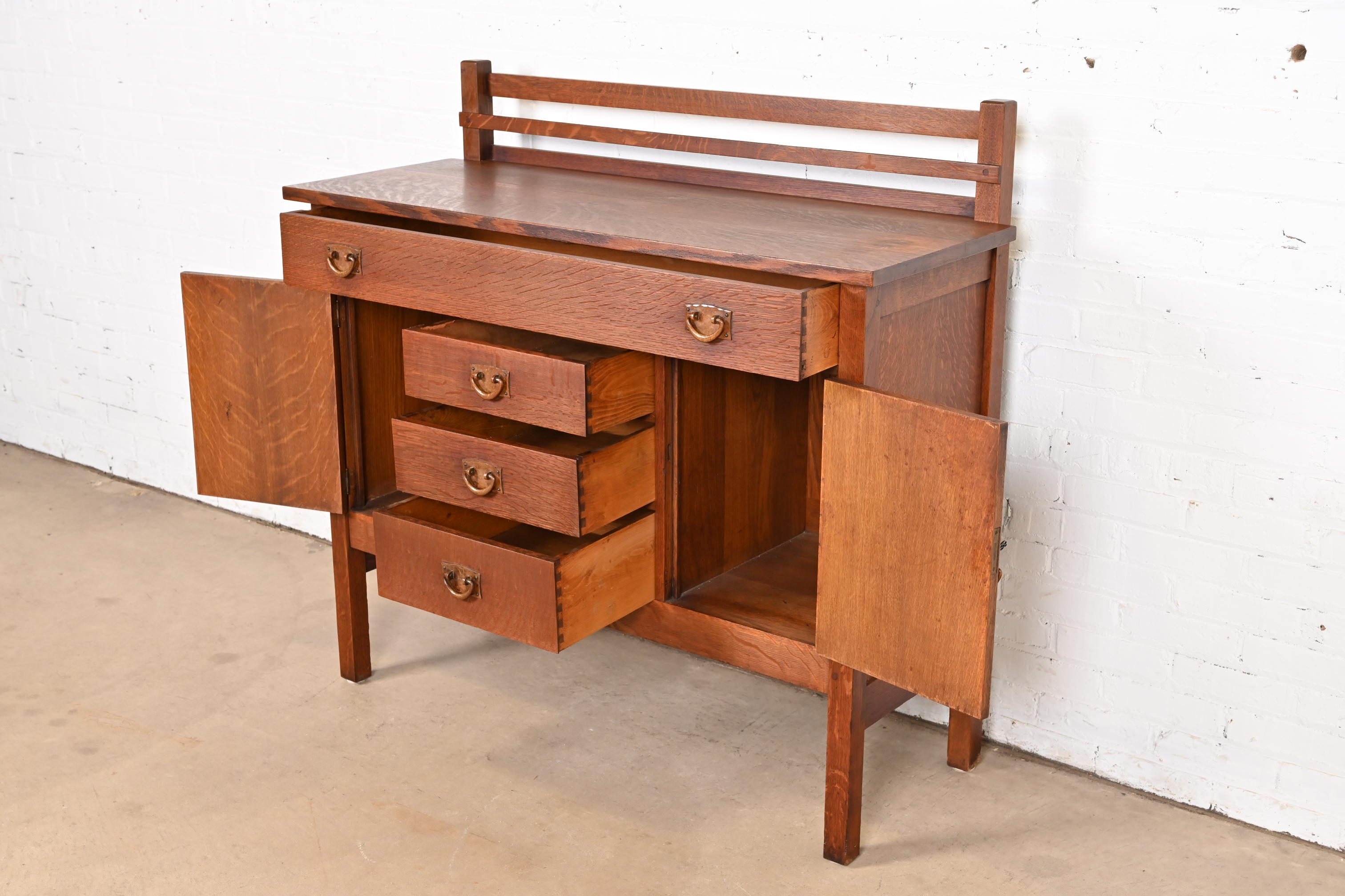 Gustav Stickley Mission Oak Arts & Crafts Sideboard, Circa 1900 - Image 6