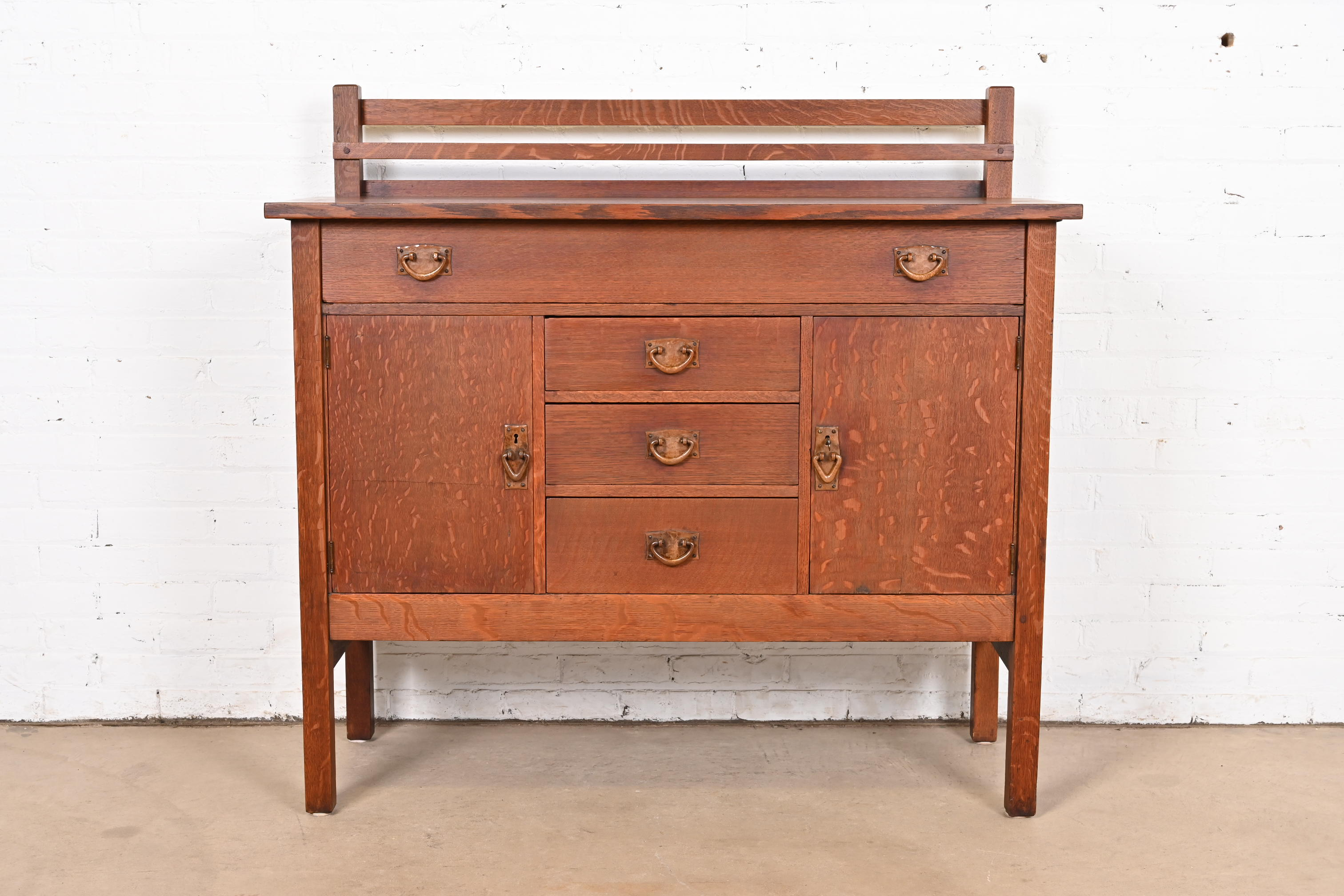 Gustav Stickley Mission Oak Arts & Crafts Sideboard, Circa 1900 - Image 3