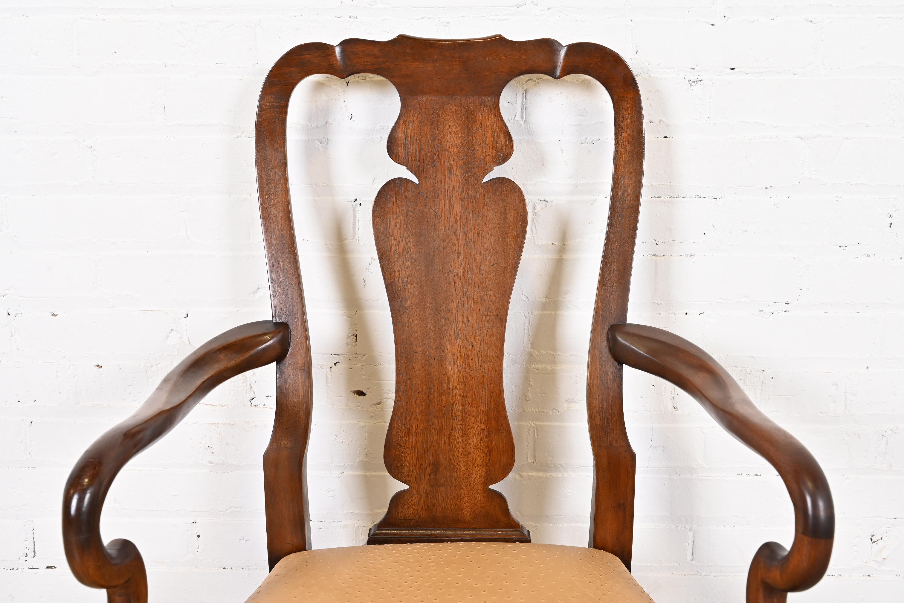 Kindel Furniture Queen Anne Solid Mahogany Dining Chairs, Set of Eight - Image 8