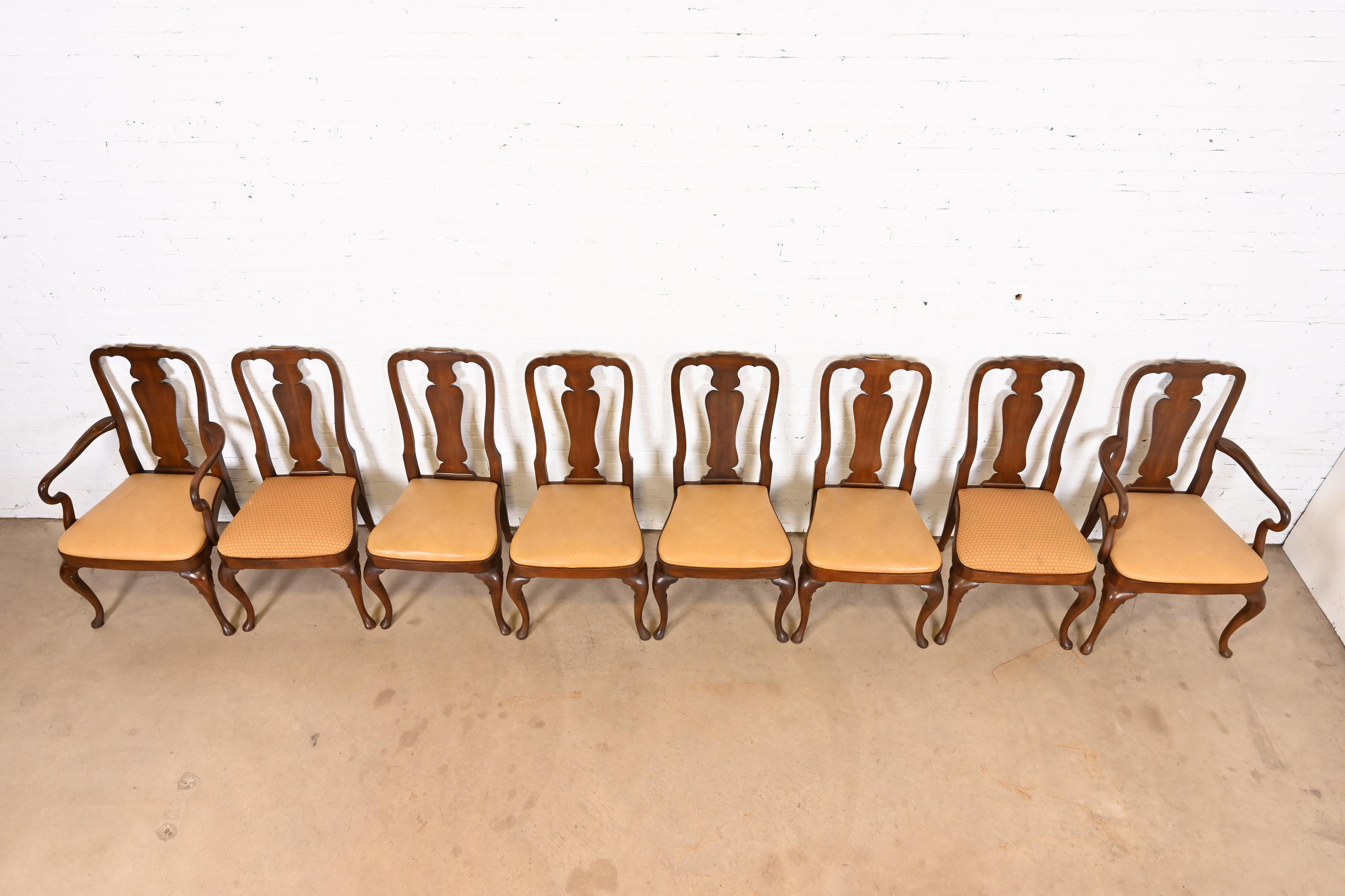 Kindel Furniture Queen Anne Solid Mahogany Dining Chairs, Set of Eight - Image 5