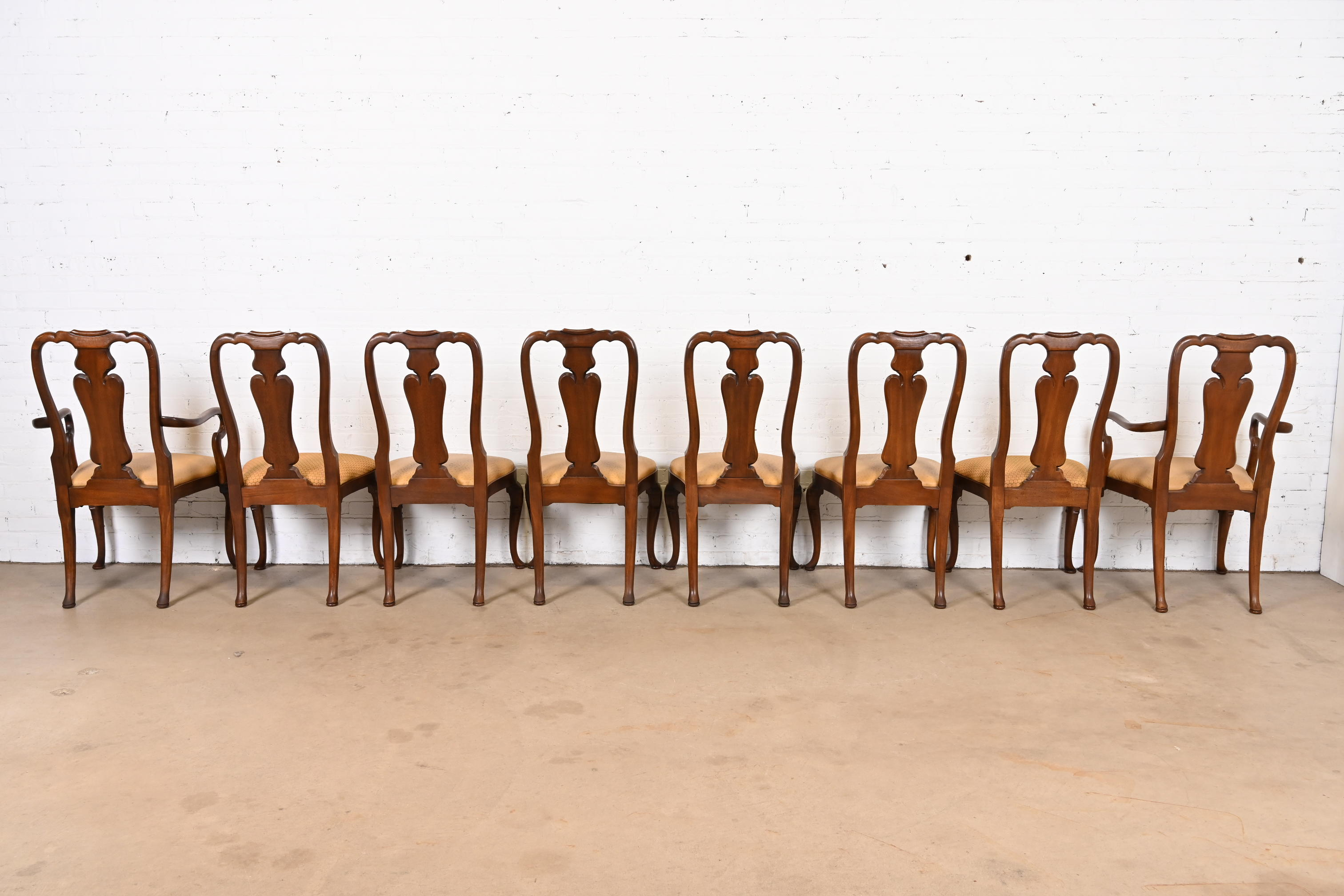 Kindel Furniture Queen Anne Solid Mahogany Dining Chairs, Set of Eight - Image 6
