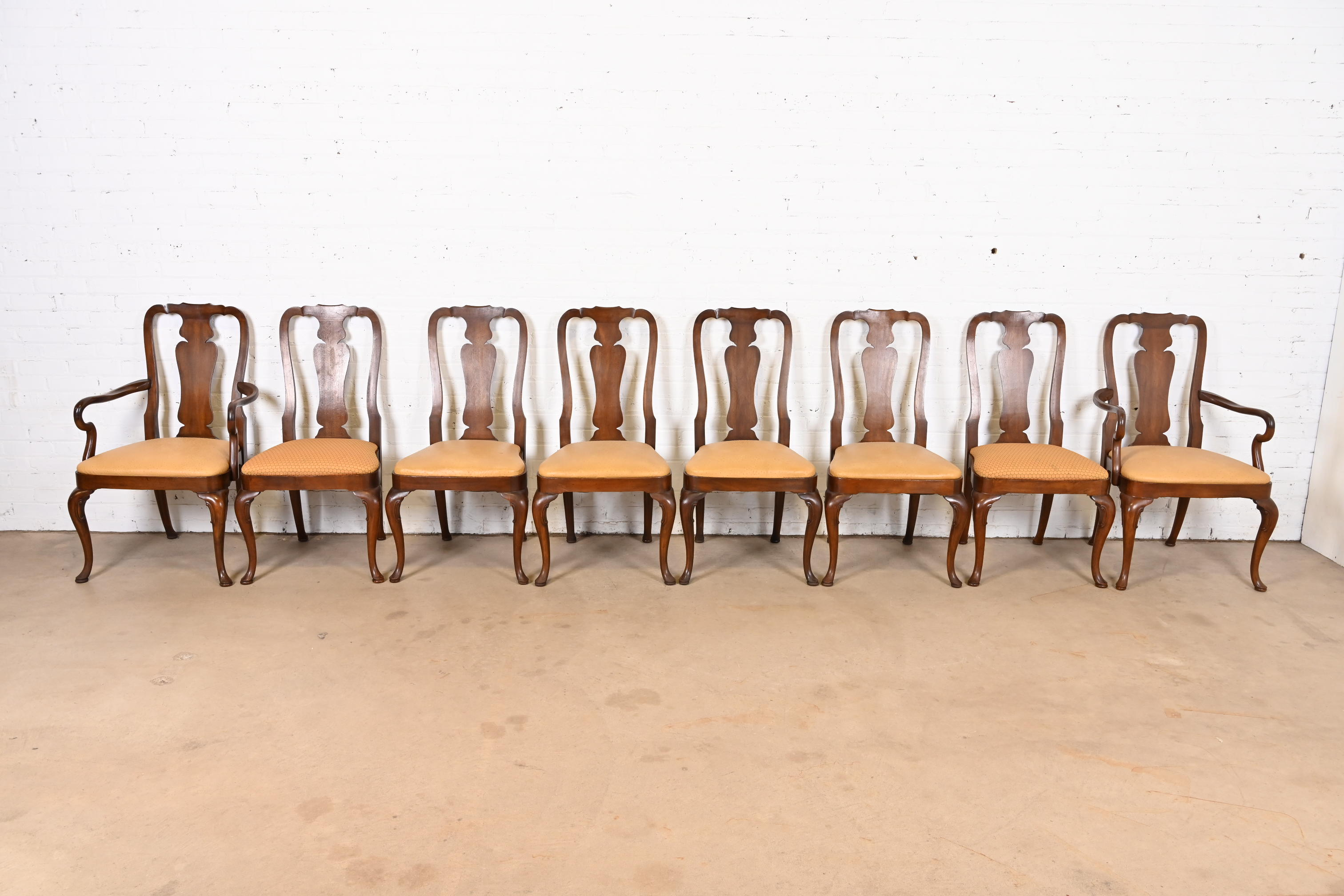 Kindel Furniture Queen Anne Solid Mahogany Dining Chairs, Set of Eight - Image 4