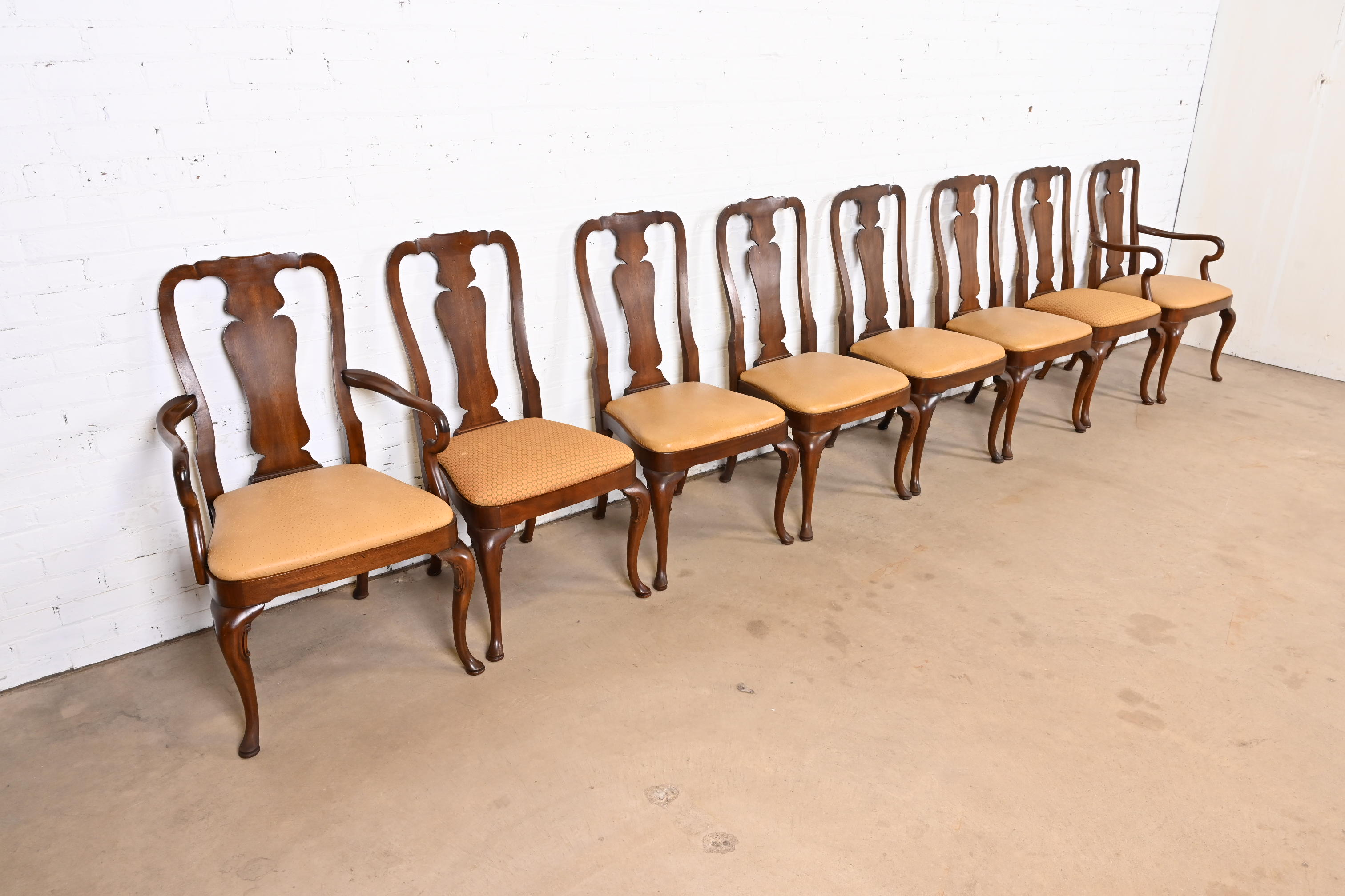 Kindel Furniture Queen Anne Solid Mahogany Dining Chairs, Set of Eight - Image 2