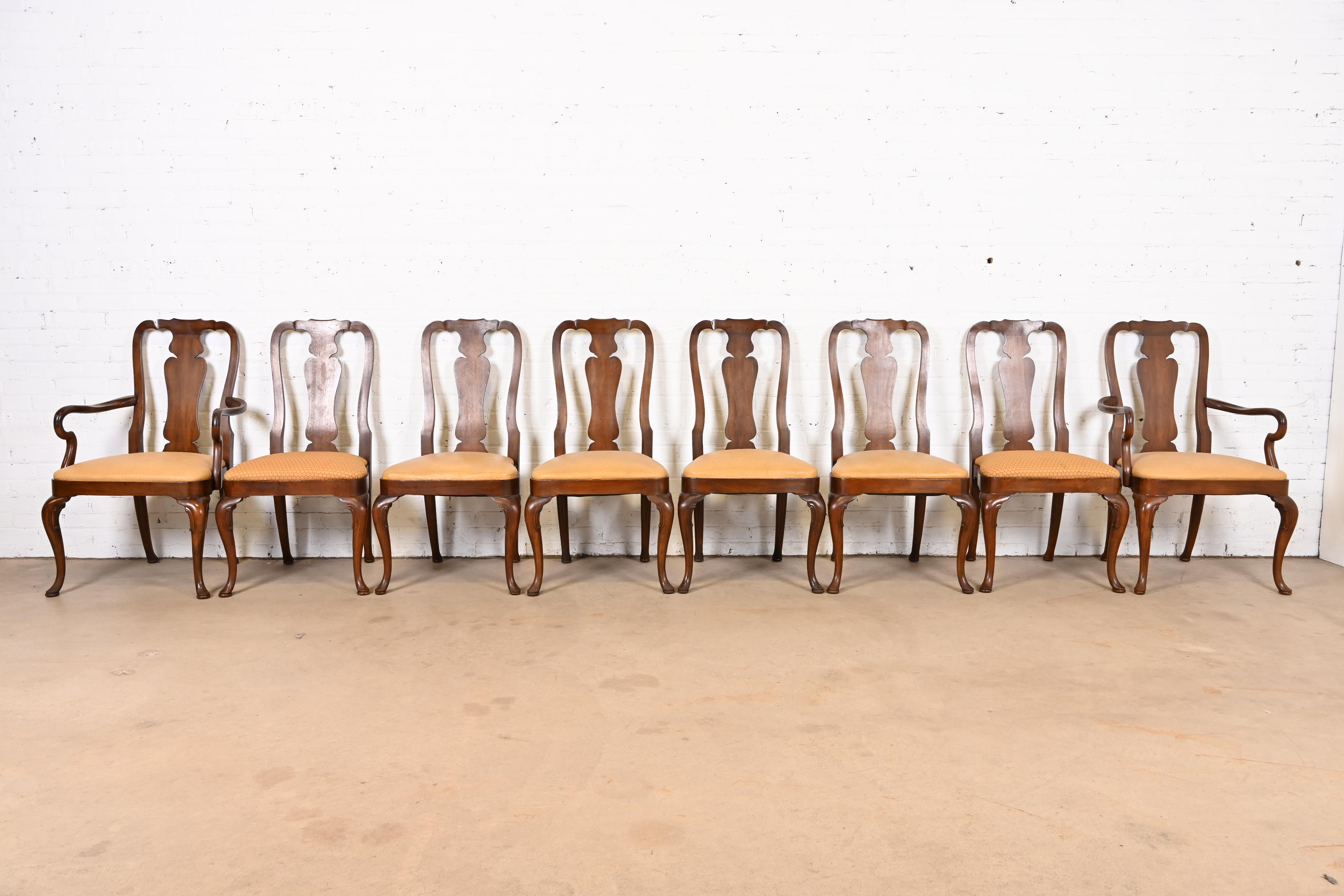 Kindel Furniture Queen Anne Solid Mahogany Dining Chairs, Set of Eight - Image 3