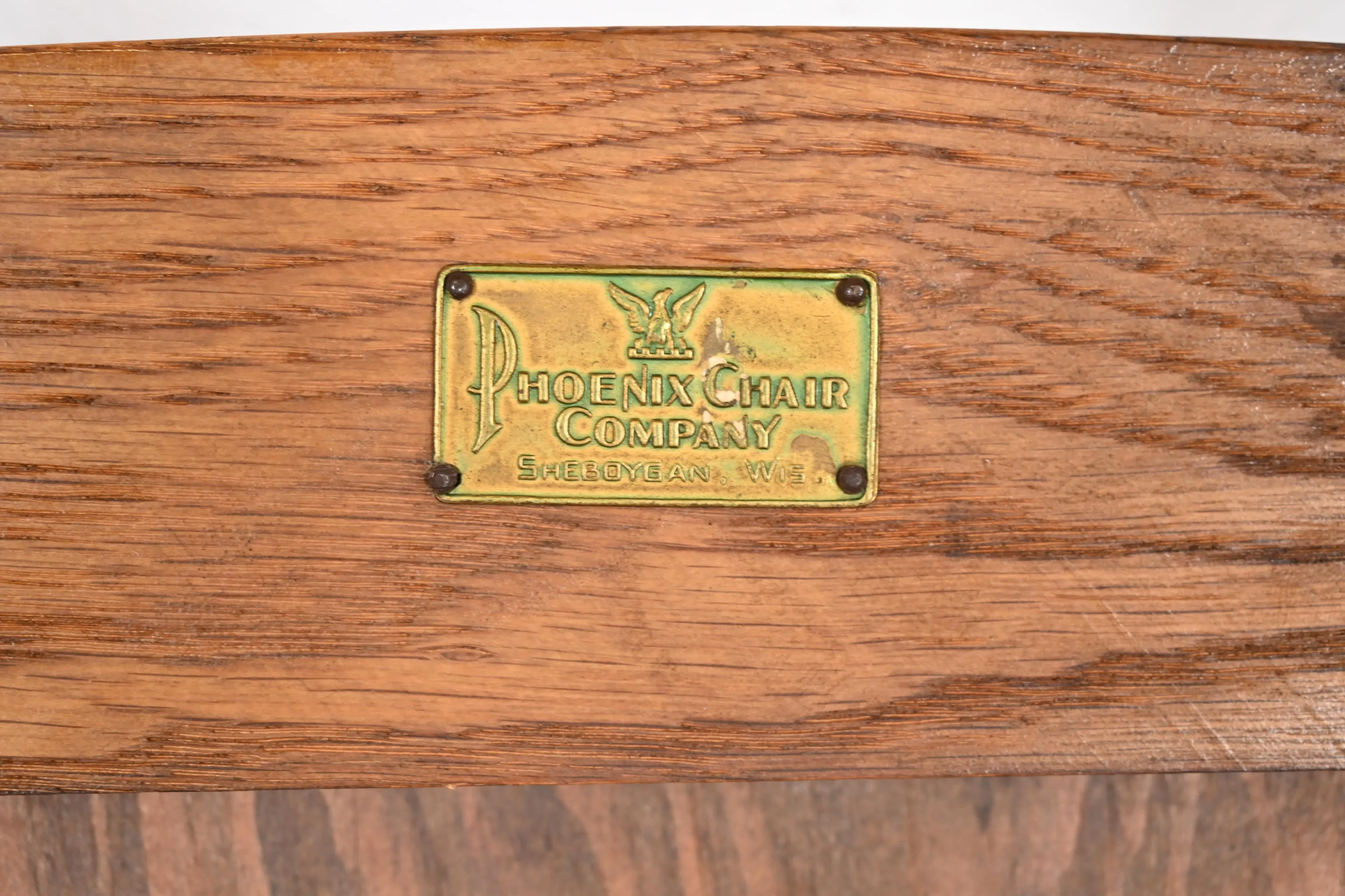 Antique Arts & Crafts Carved Oak Lyre Back Folding Chair by Phoenix Chair Co., Circa 1920s - Image 10