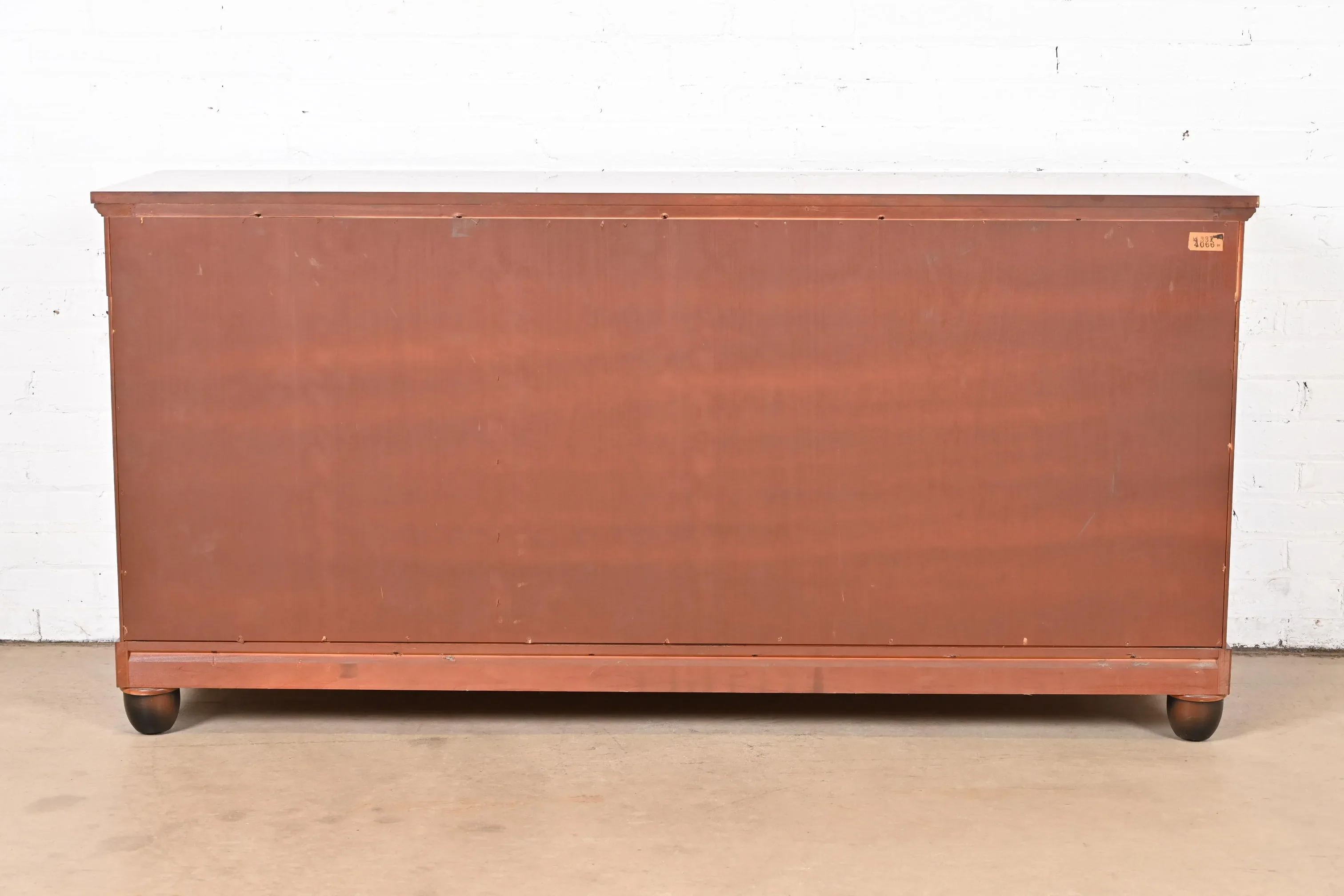 Baker Furniture French Empire Cherry Wood and Parcel Ebonized Sideboard or Bar Cabinet - Image 10
