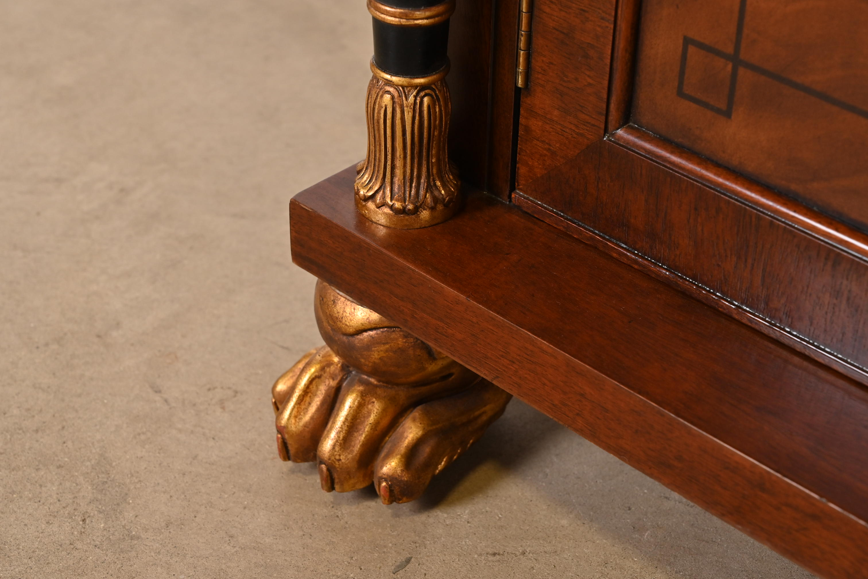 Baker Furniture French Empire Flame Mahogany Sideboard or Bar Cabinet - Image 8