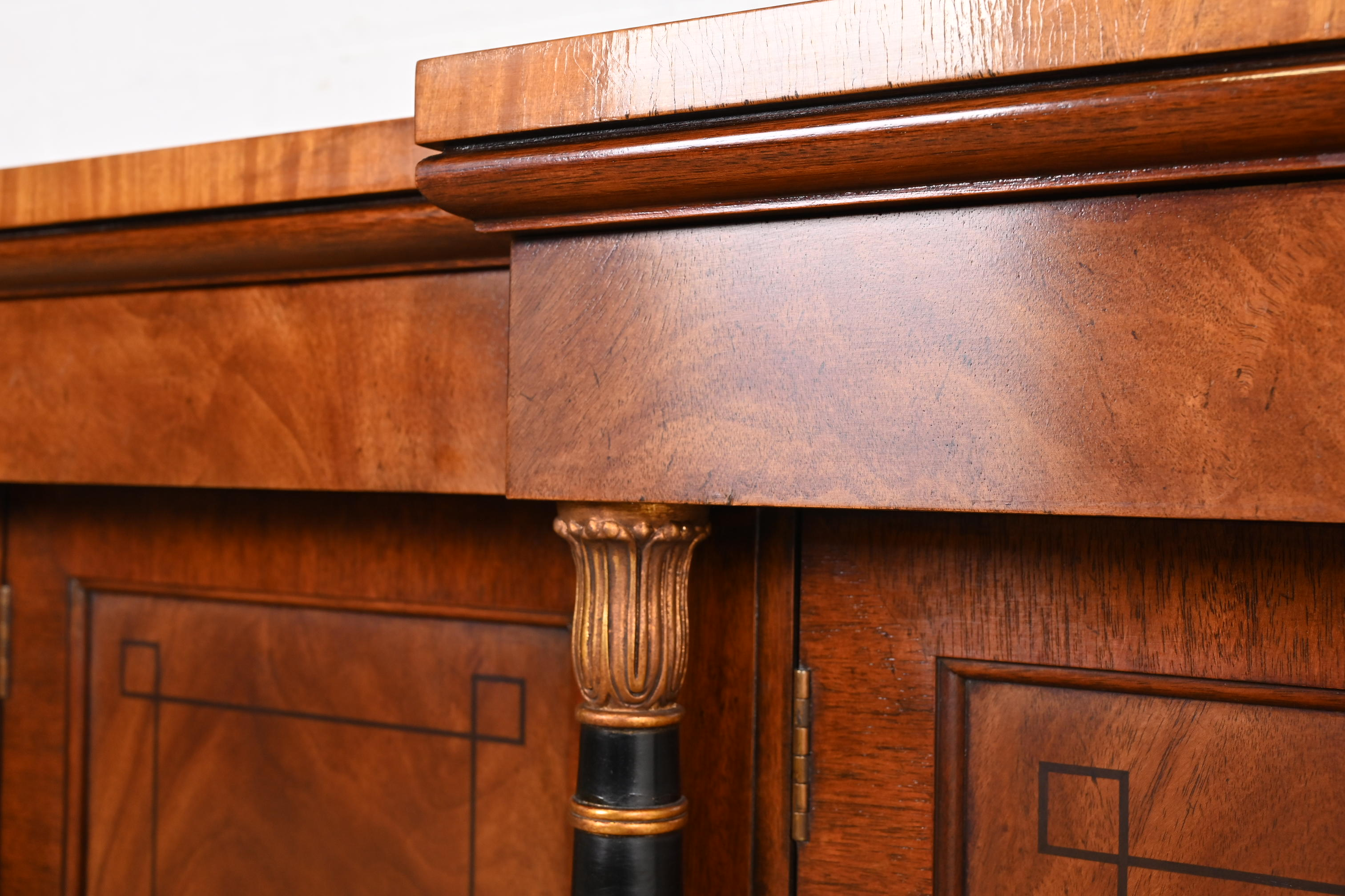 Baker Furniture French Empire Flame Mahogany Sideboard or Bar Cabinet - Image 7
