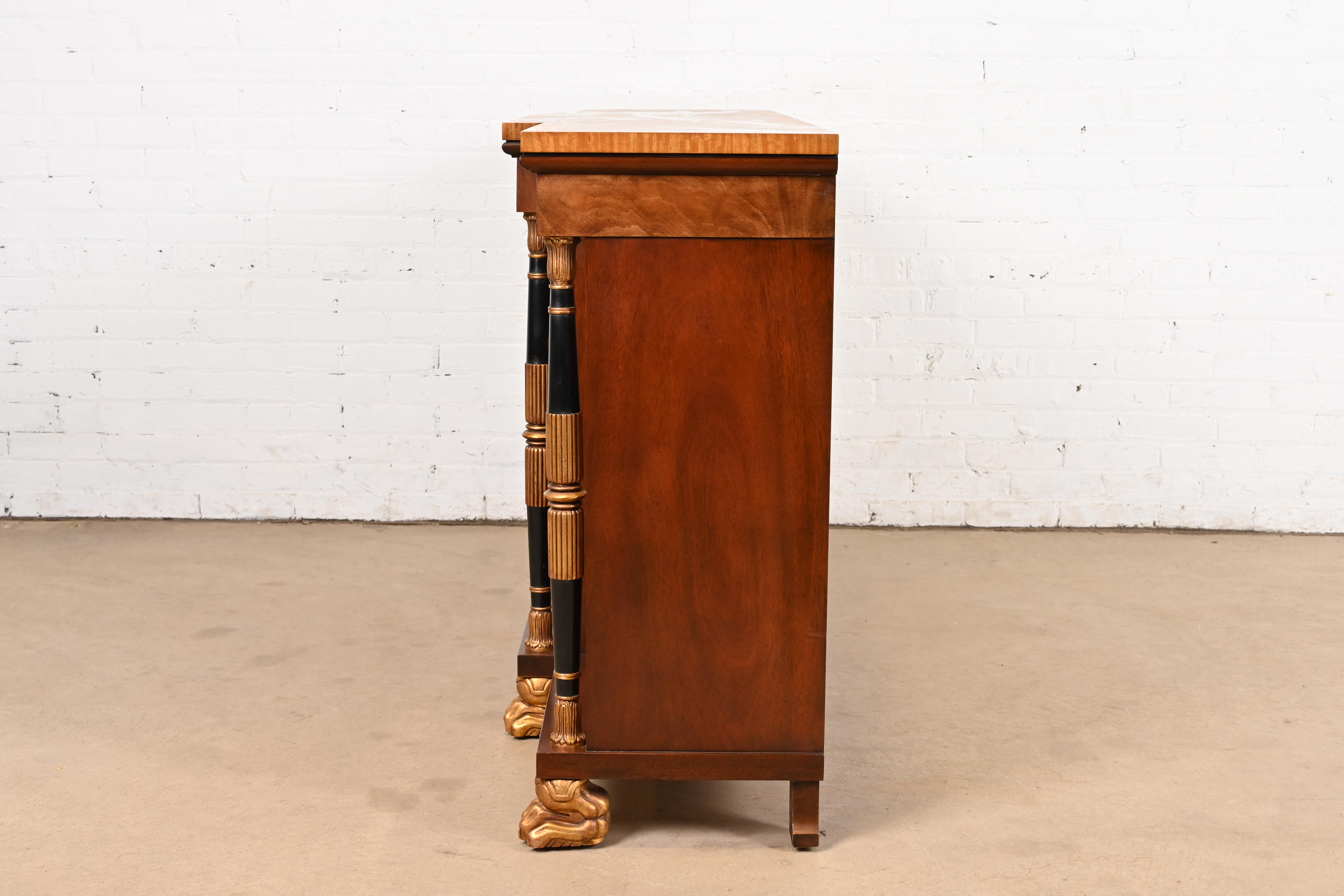 Baker Furniture French Empire Flame Mahogany Sideboard or Bar Cabinet - Image 10