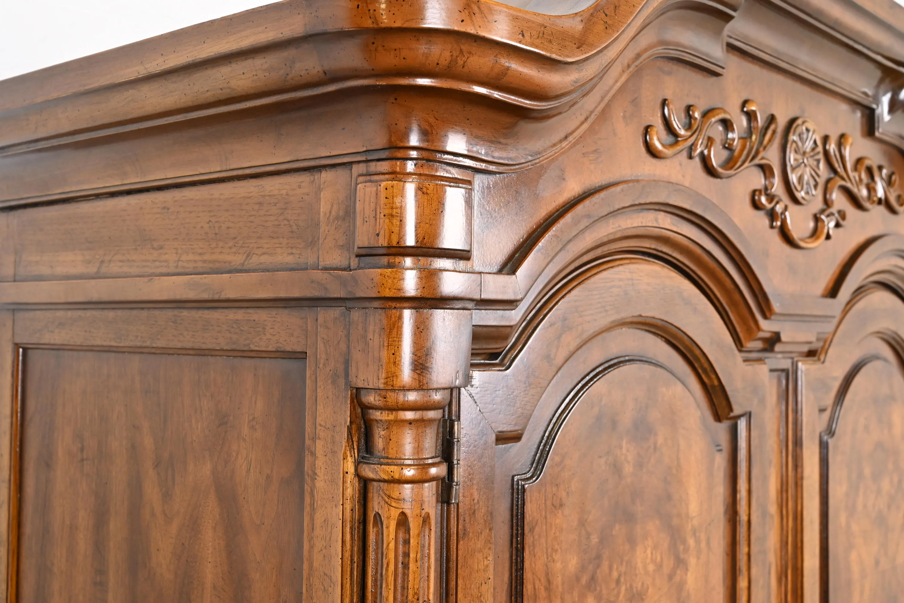 Drexel Heritage French Regency Louis XVI Carved Burled Walnut Armoire Dresser or Linen Press - Image 8