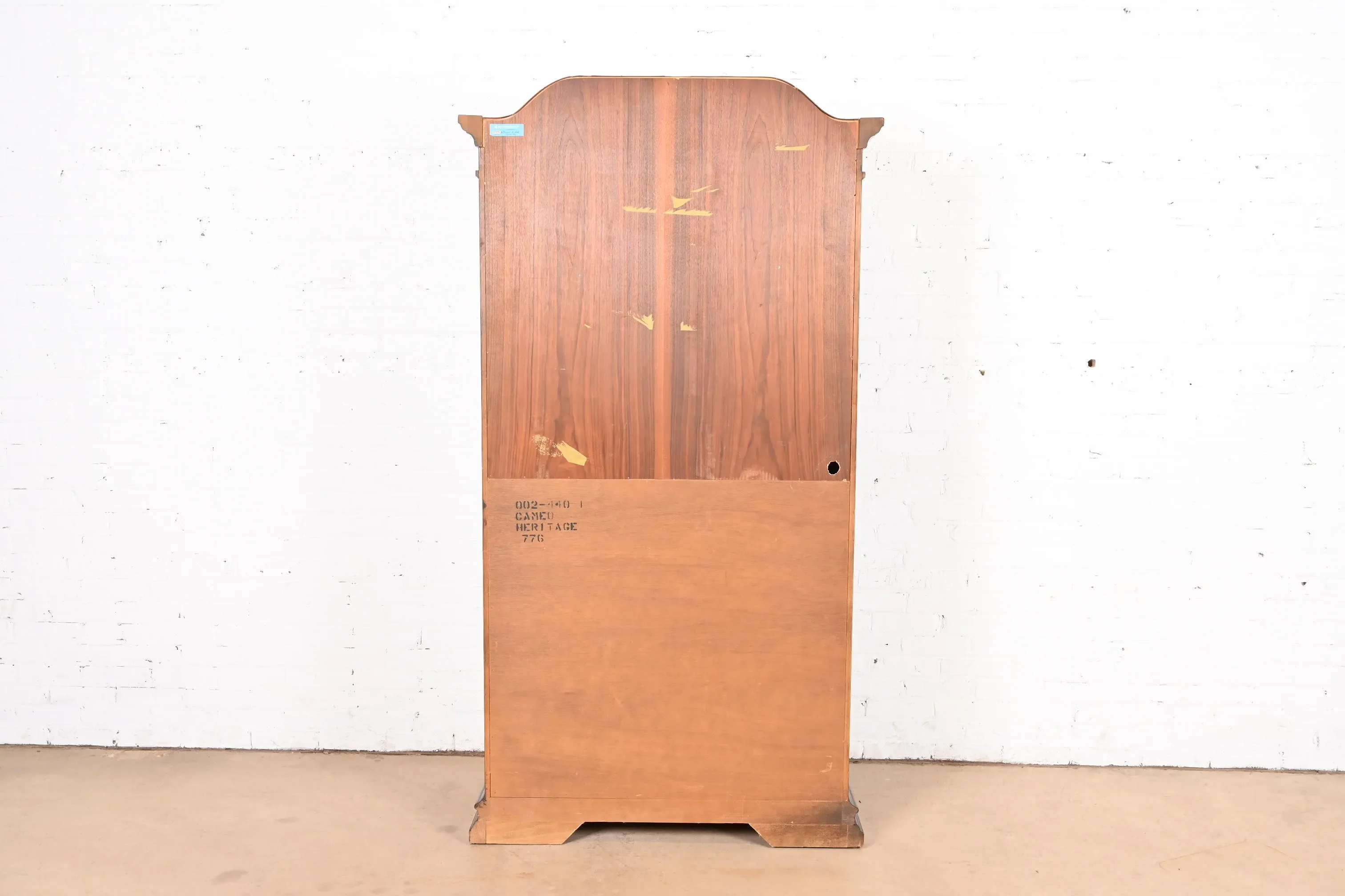 Drexel Heritage French Regency Louis XVI Carved Burled Walnut Armoire Dresser or Linen Press - Image 10