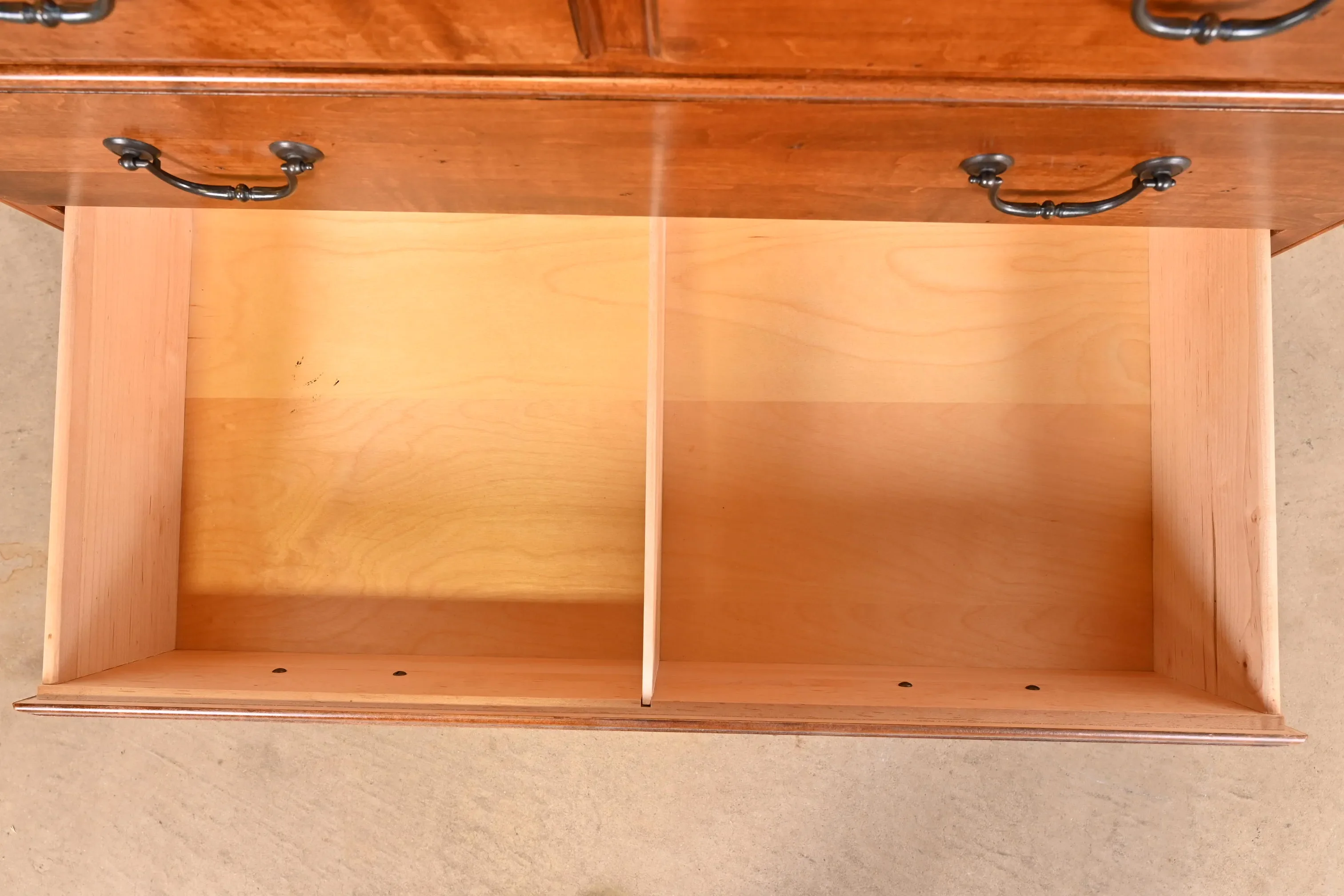 Ethan Allen Georgian English Country Solid Birch Gentleman's Chest or Linen Press - Image 6