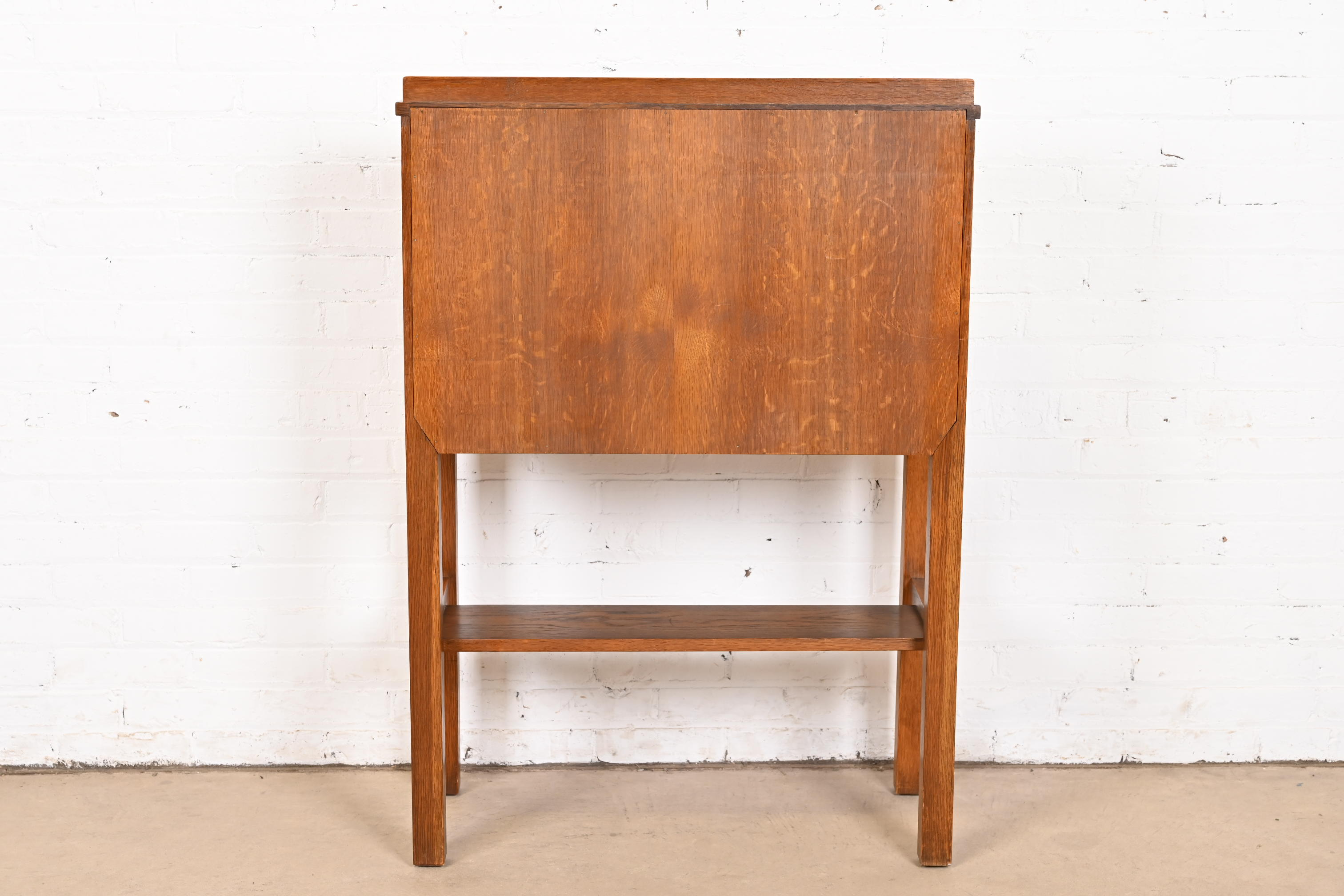 Gustav Stickley Antique Mission Oak Arts & Crafts Drop Front Secretary Desk, Circa 1900 - Image 11