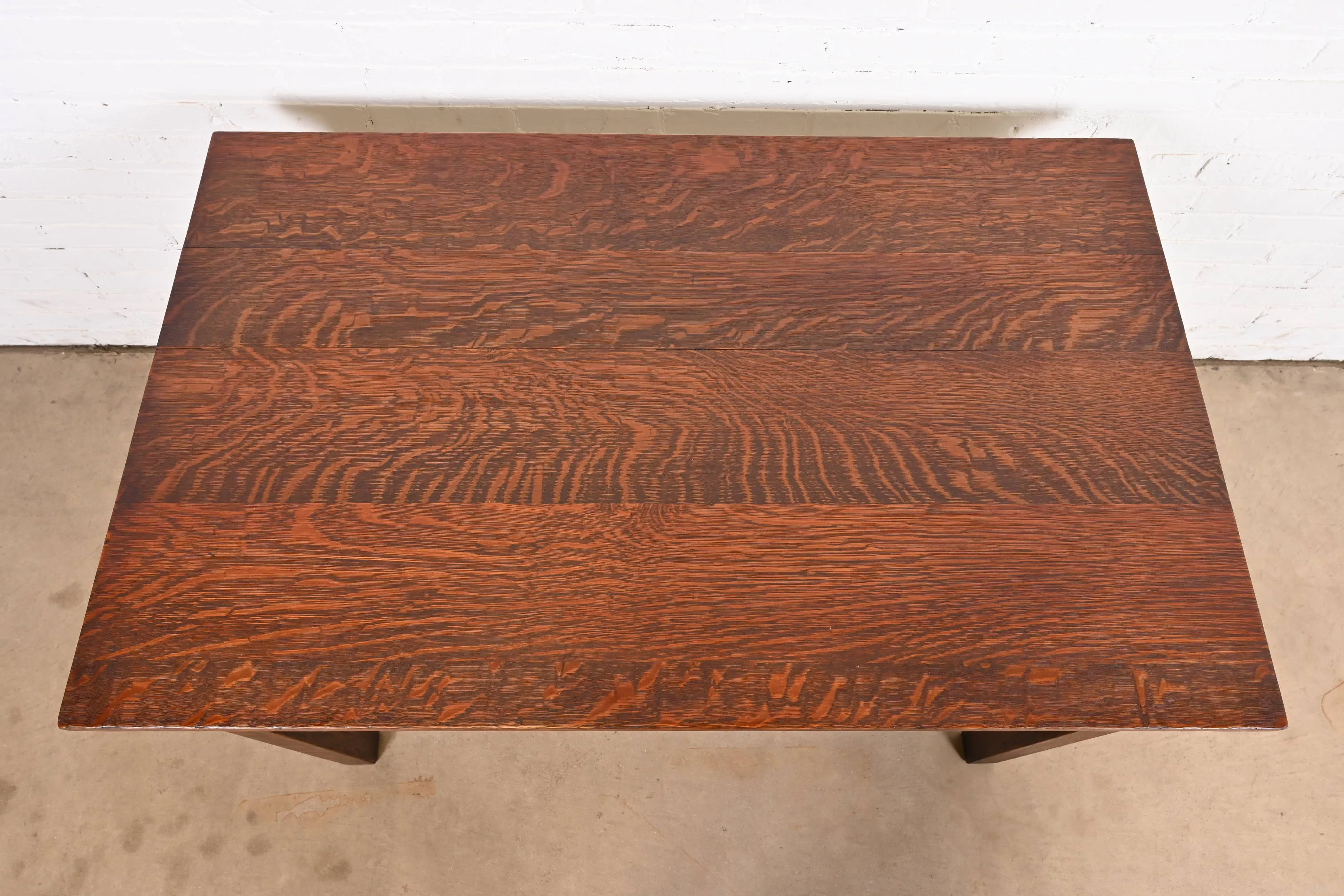 Gustav Stickley Mission Oak Arts & Crafts Spindle Writing Desk or Library Table, Circa 1900 - Image 5