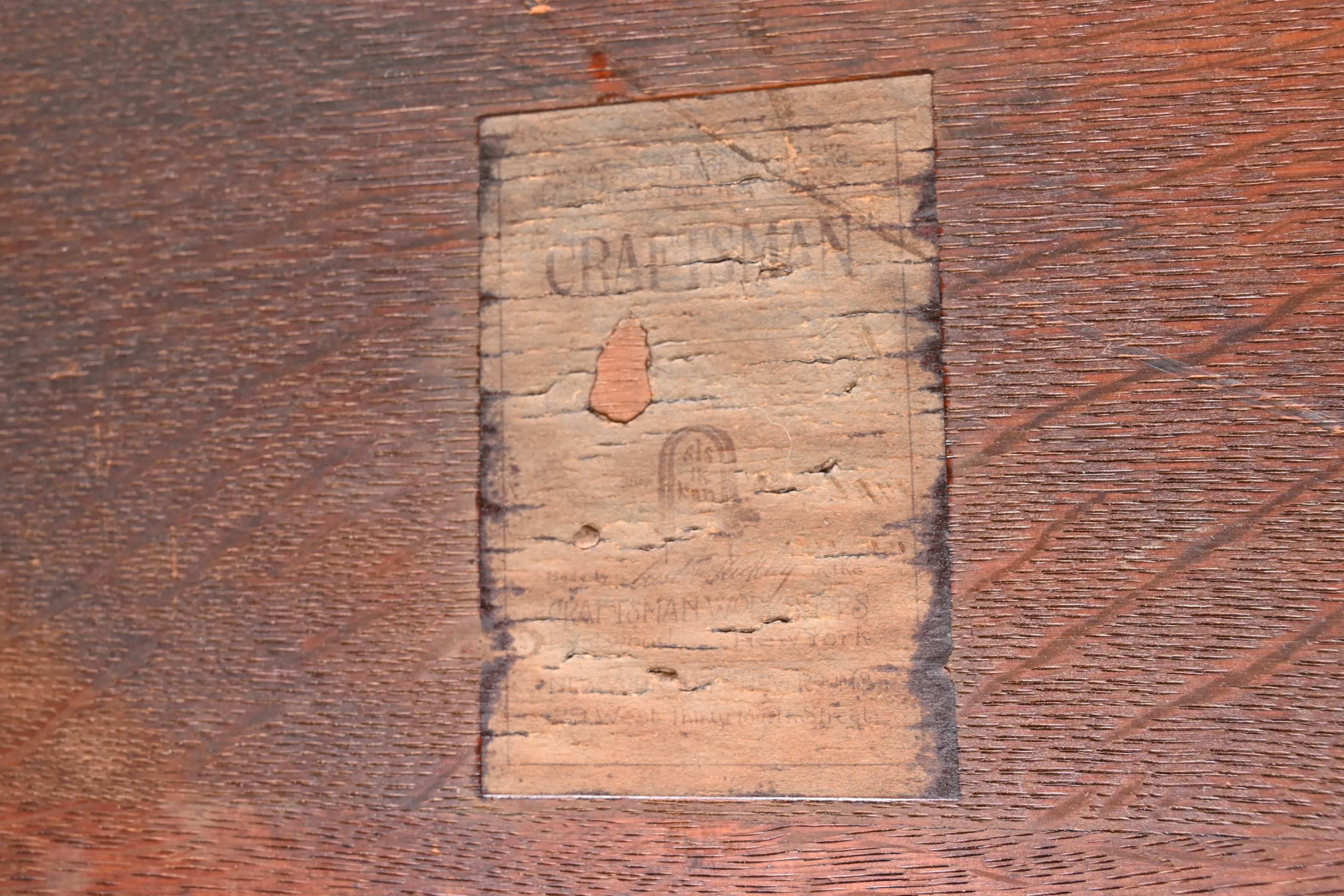 Gustav Stickley Mission Oak Arts & Crafts Spindle Writing Desk or Library Table, Circa 1900 - Image 9