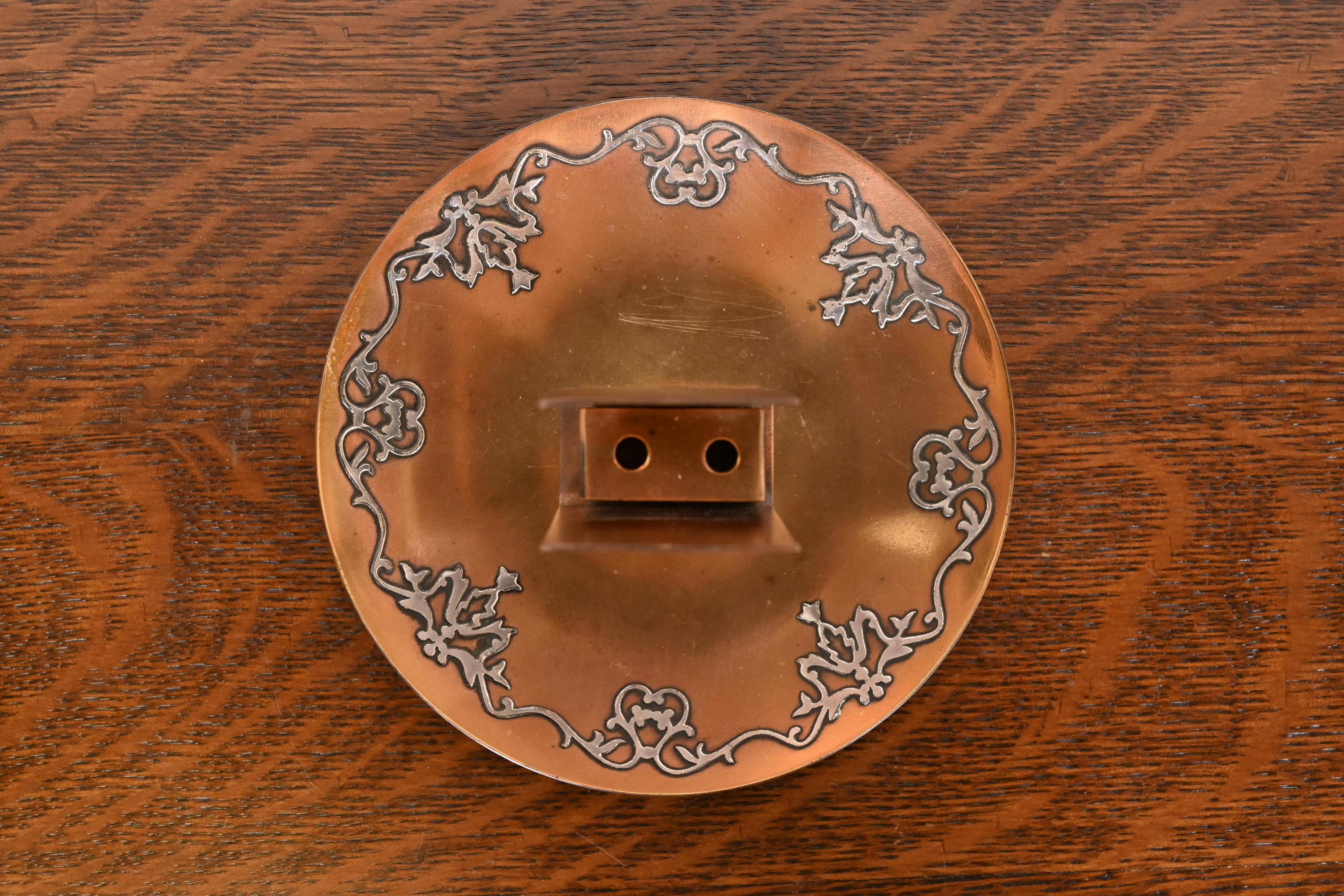 Heintz Arts & Crafts Sterling Silver on Bronze Ashtray With Match Box Holder - Image 5