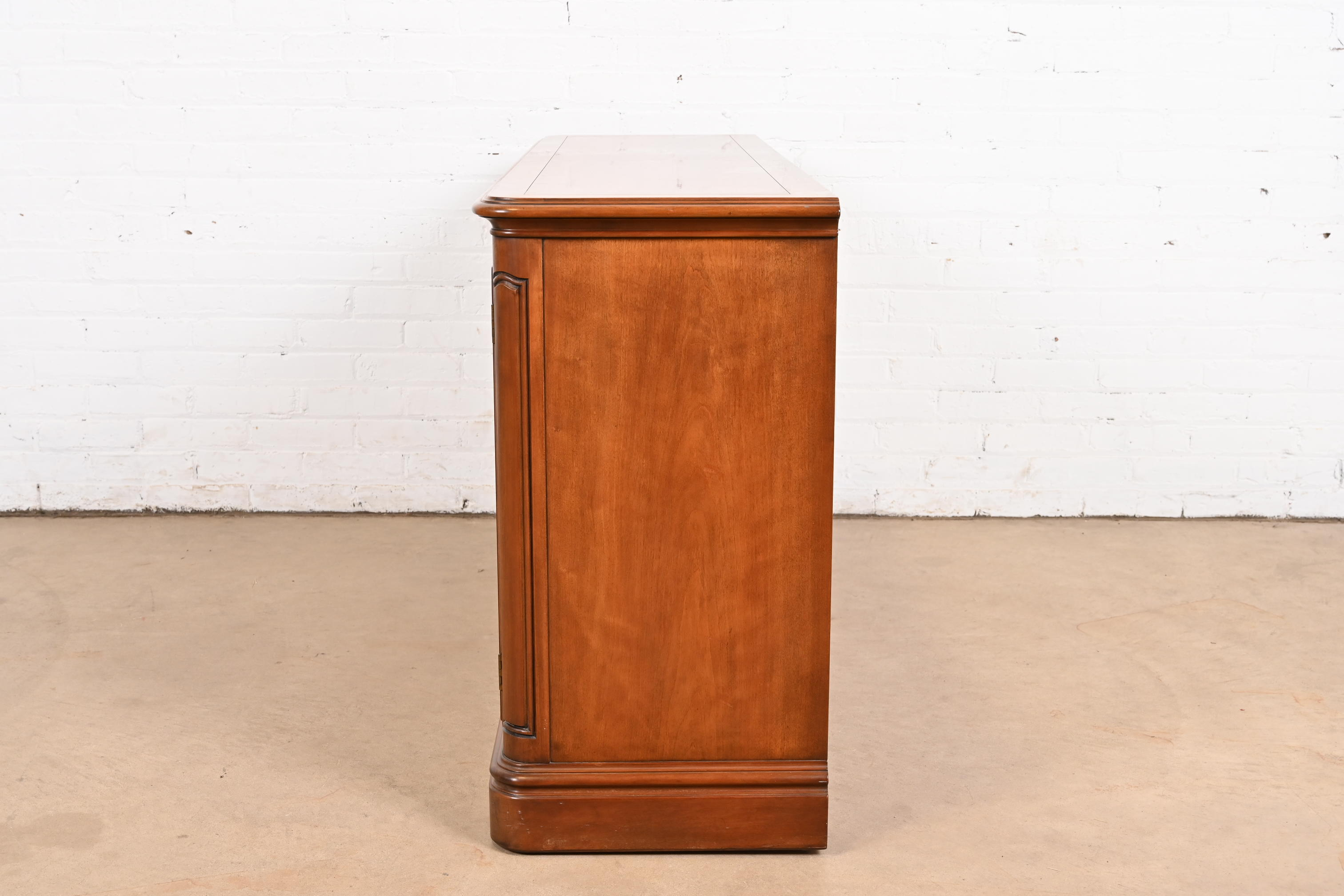 Kindel Furniture French Provincial Louis XV Cherry Wood Sideboard or Bar Cabinet, Circa 1960s - Image 10