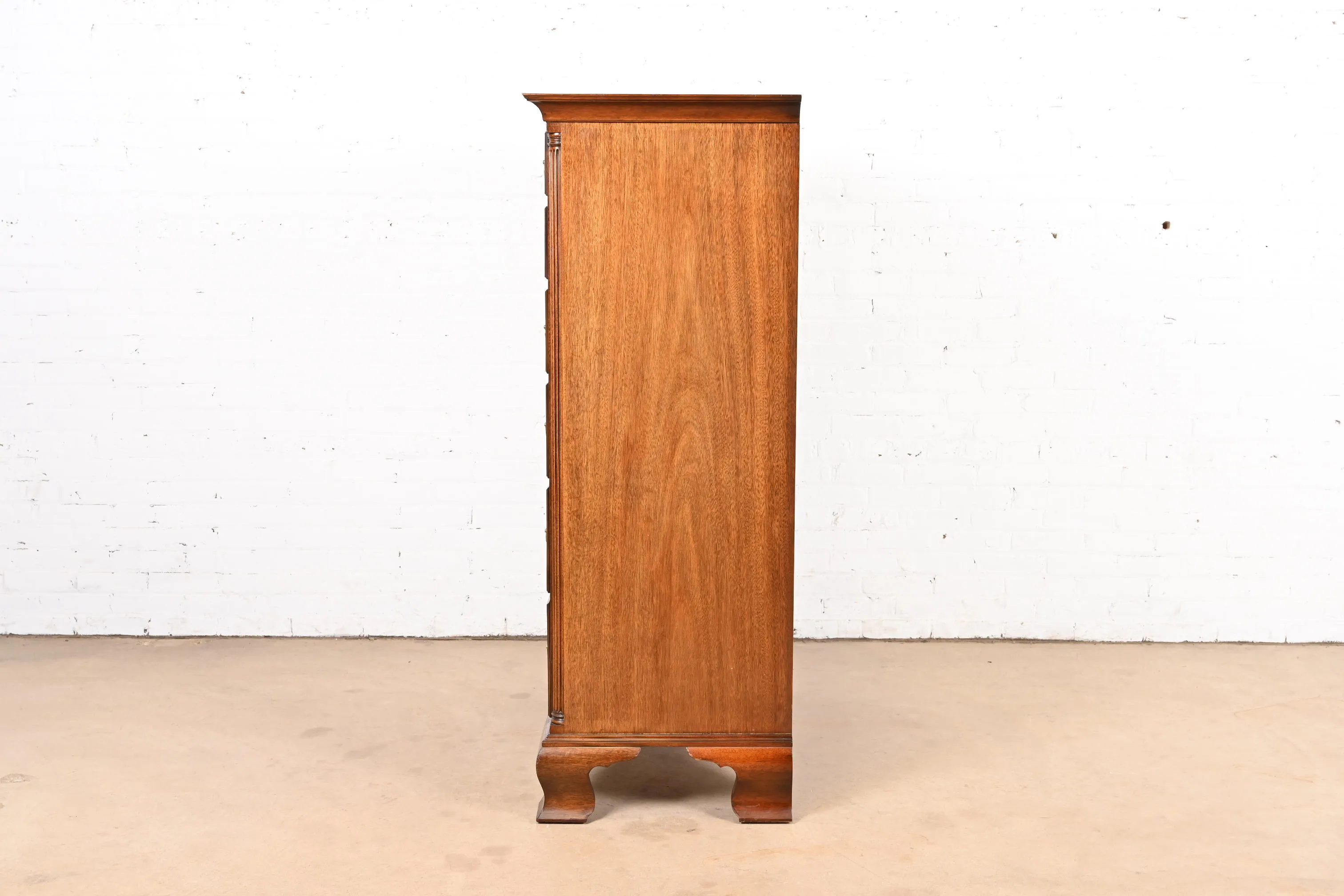 Kindel Furniture Georgian Carved Solid Mahogany Highboy Dresser - Image 10