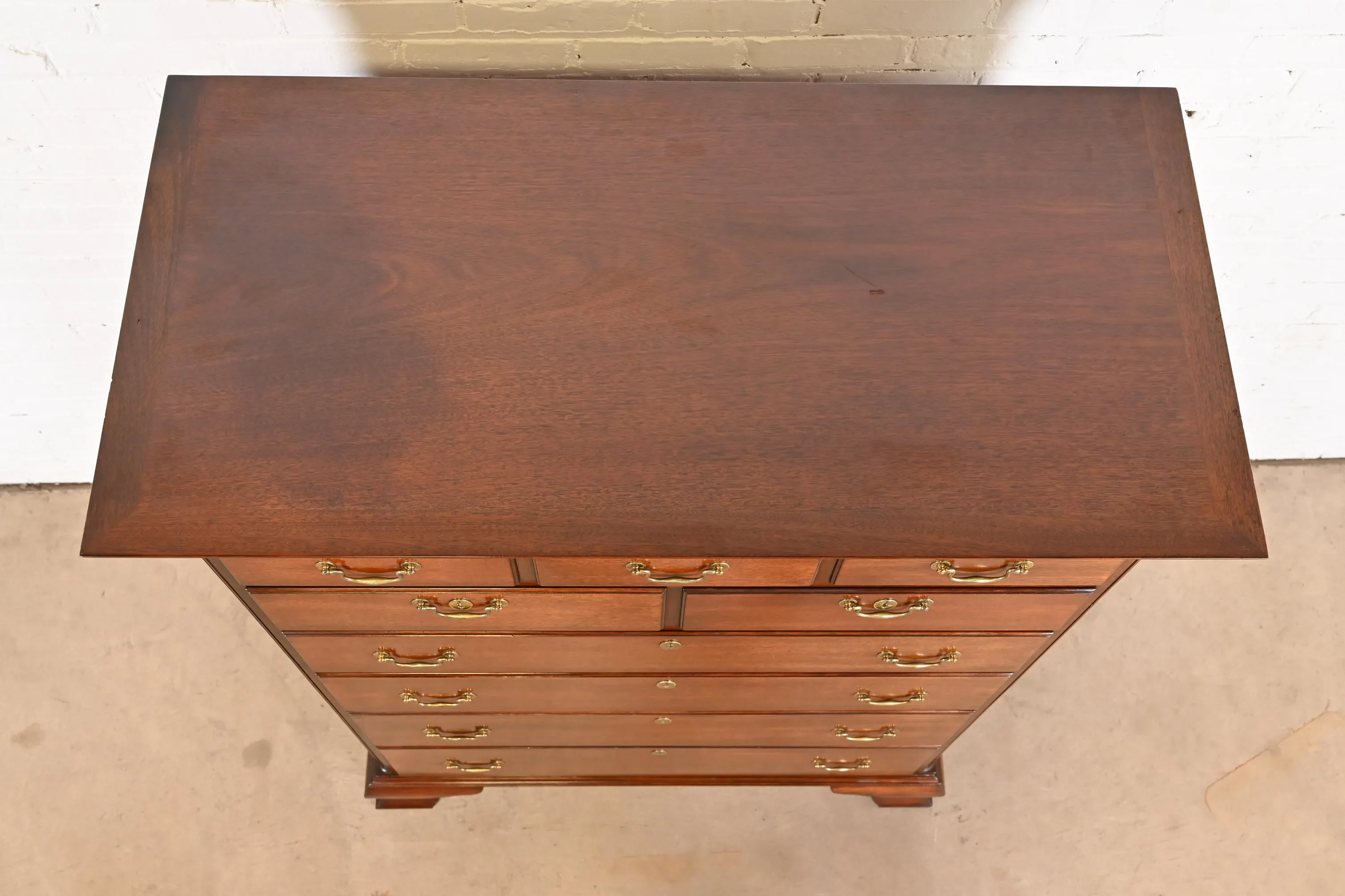 Kindel Furniture Georgian Carved Solid Mahogany Highboy Dresser - Image 9