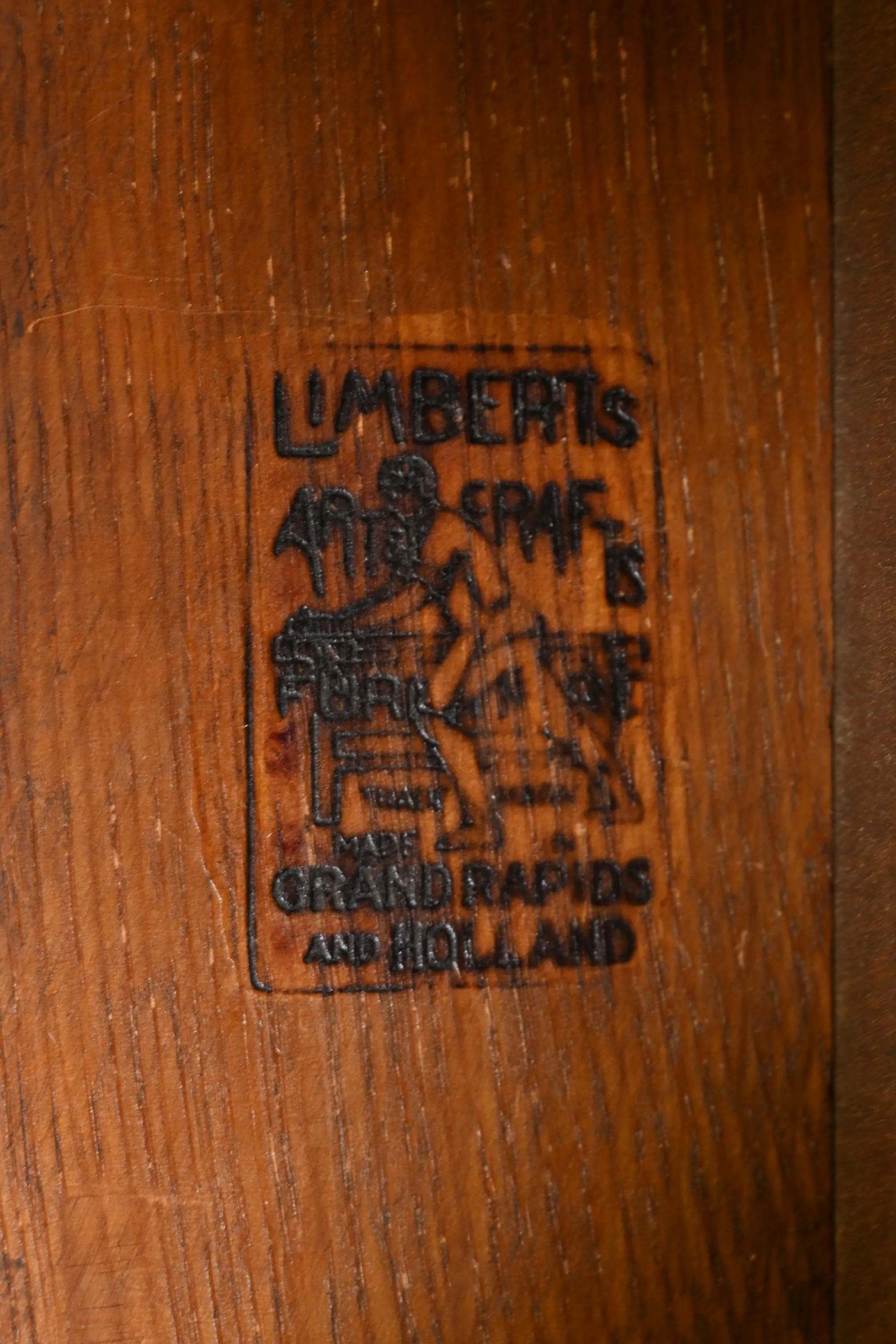 Limbert Antique Mission Oak Arts & Crafts Desk or Library Table, Circa 1900 - Image 8