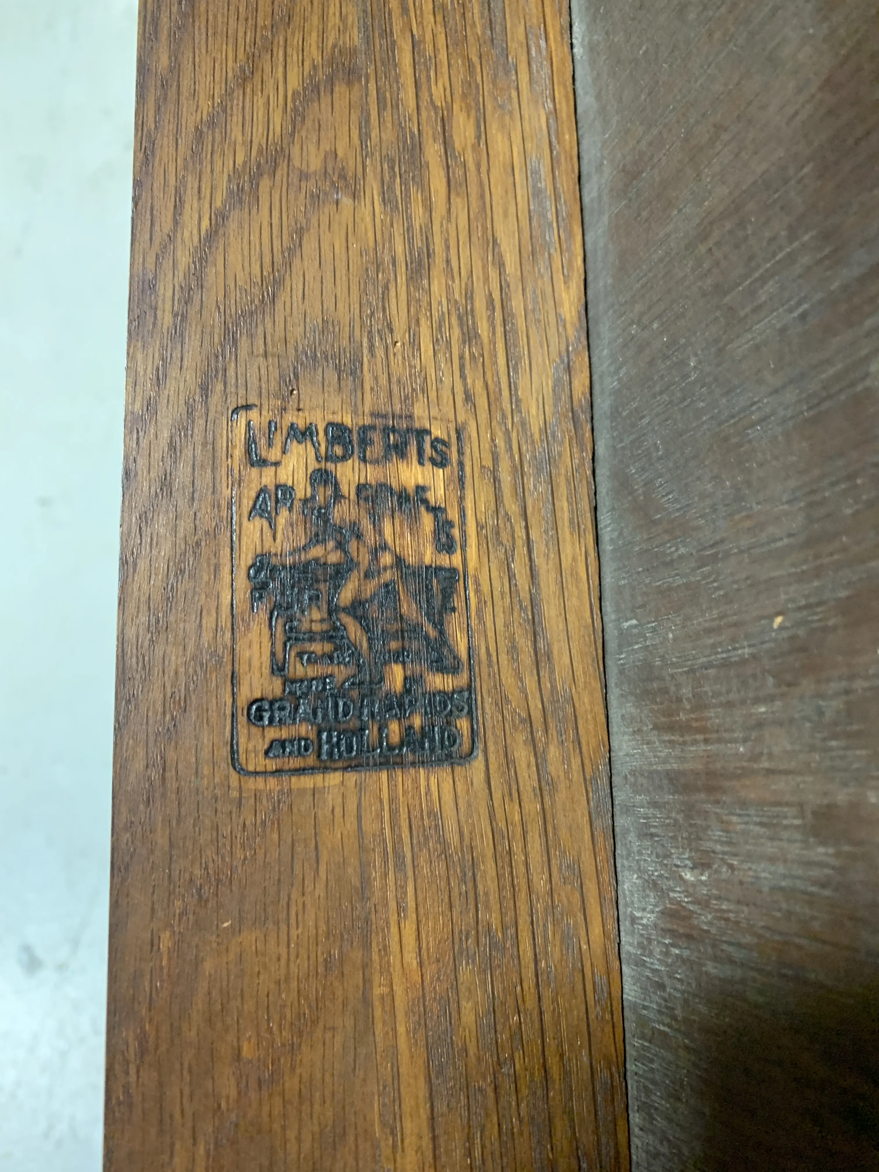 Limbert Antique Mission Oak Arts & Crafts Desk or Library Table, Circa 1910 - Image 6