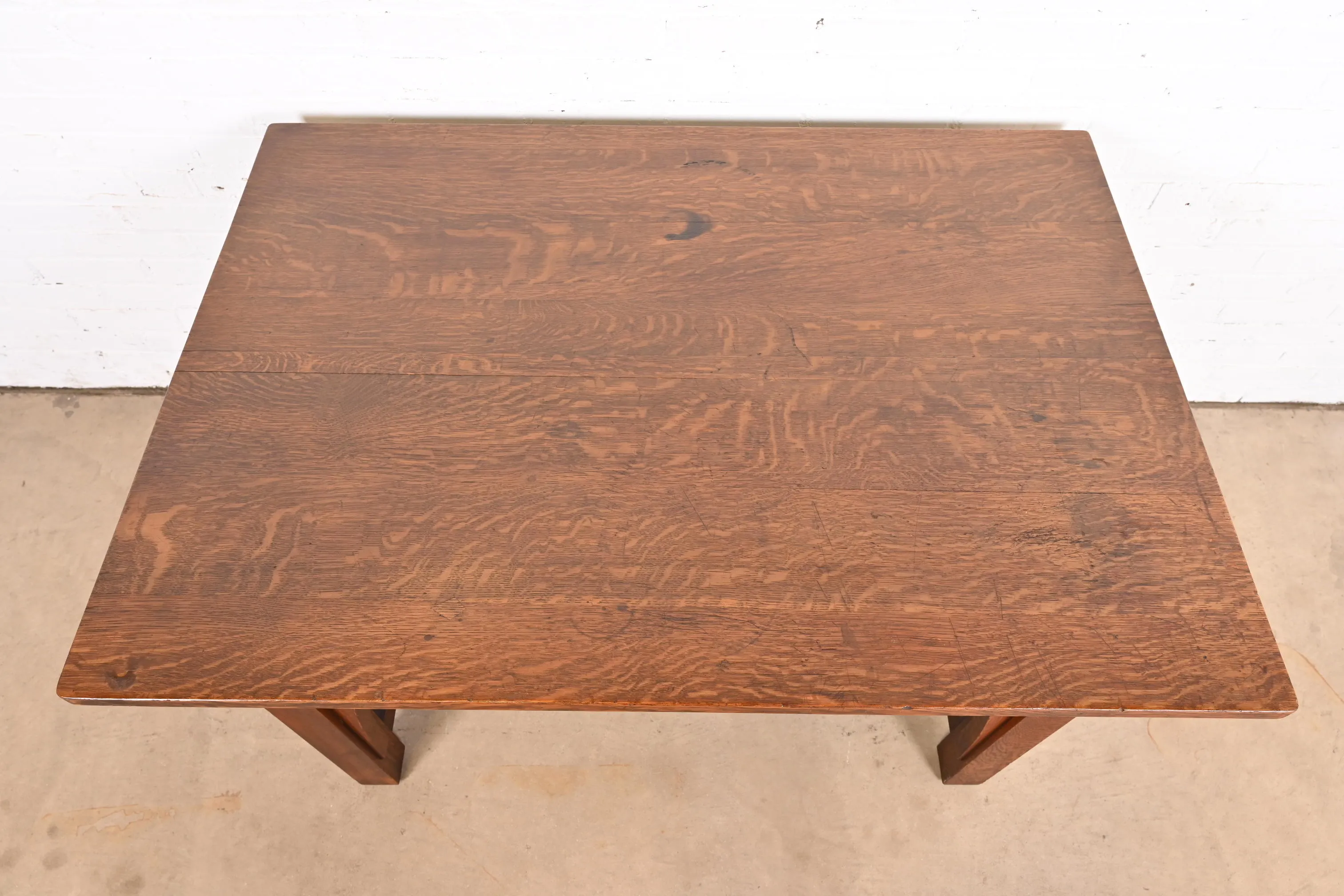 Limbert Antique Mission Oak Arts & Crafts Desk or Library Table, Circa 1910 - Image 8
