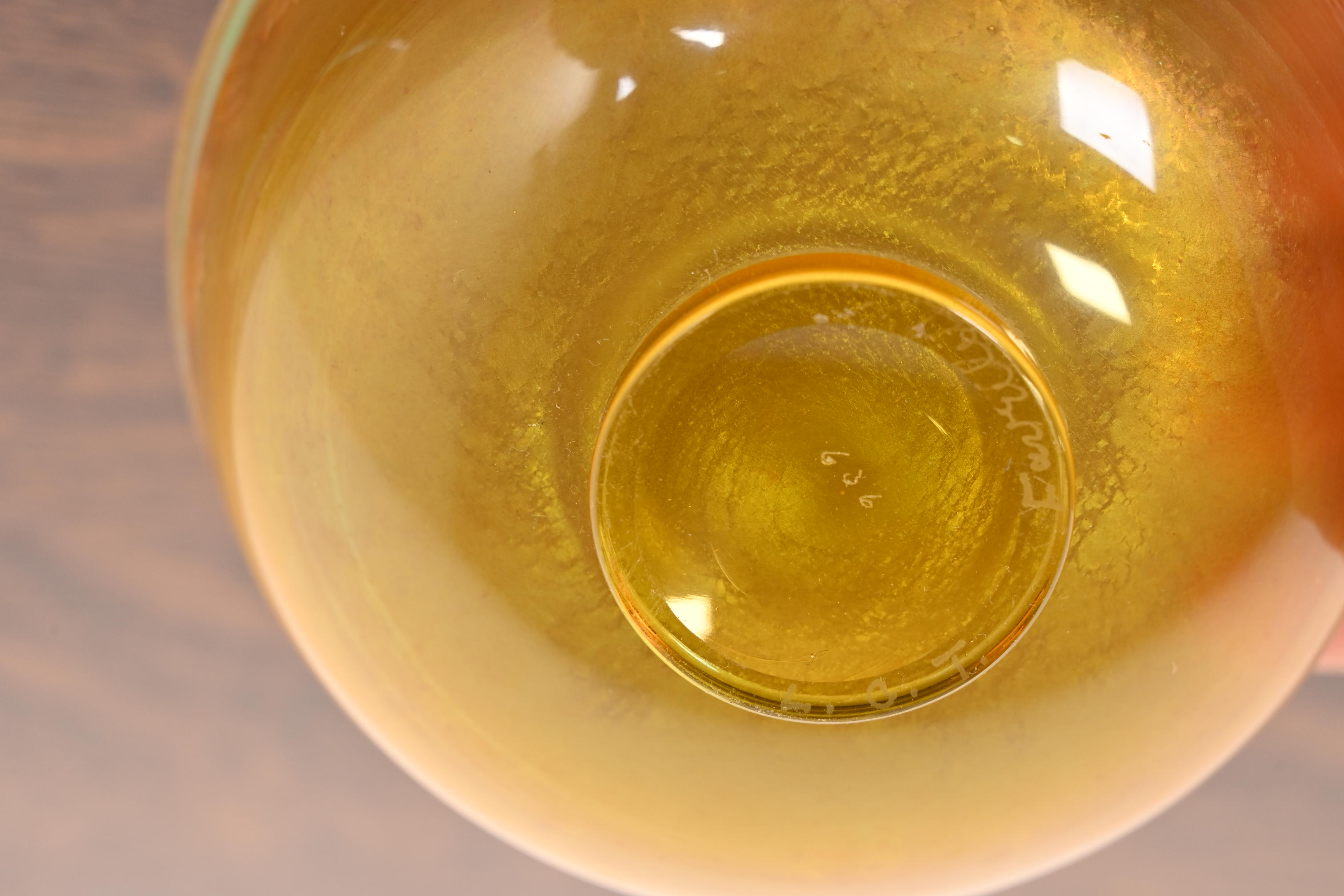 Louis Comfort Tiffany Favrile Iridescent Art Glass Bowl With Intaglio Grapevine Motif - Image 4