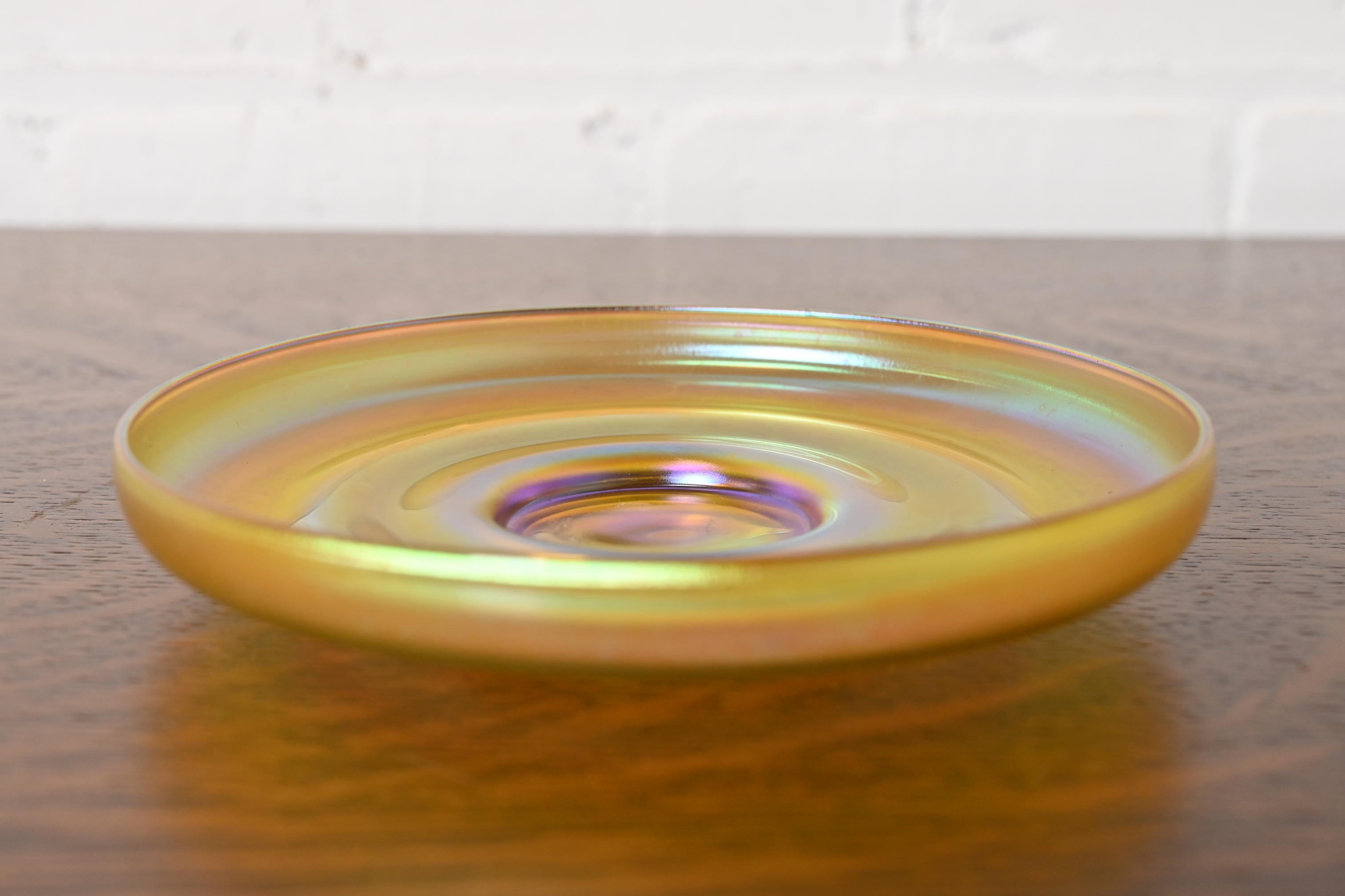 Louis Comfort Tiffany Favrile Iridescent Art Glass Plate or Catchall - Image 2