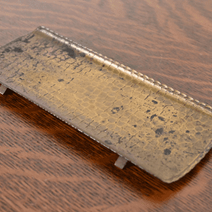 Roycroft Arts & Crafts Brass Finished Hammered Copper Pen Tray