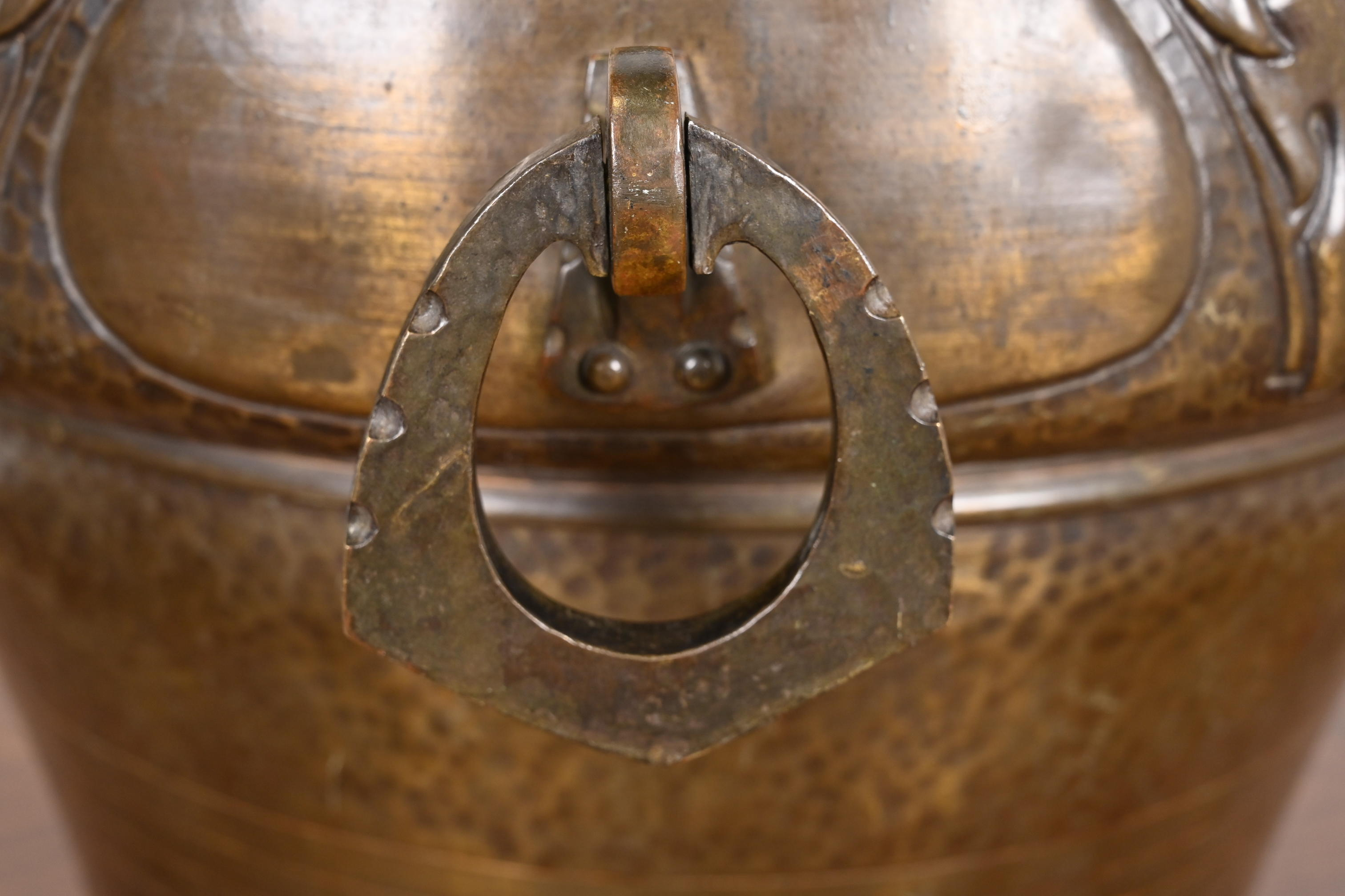 Roycroft Arts & Crafts Hammered Brass Large Jardiniere, Circa 1910 - Image 5