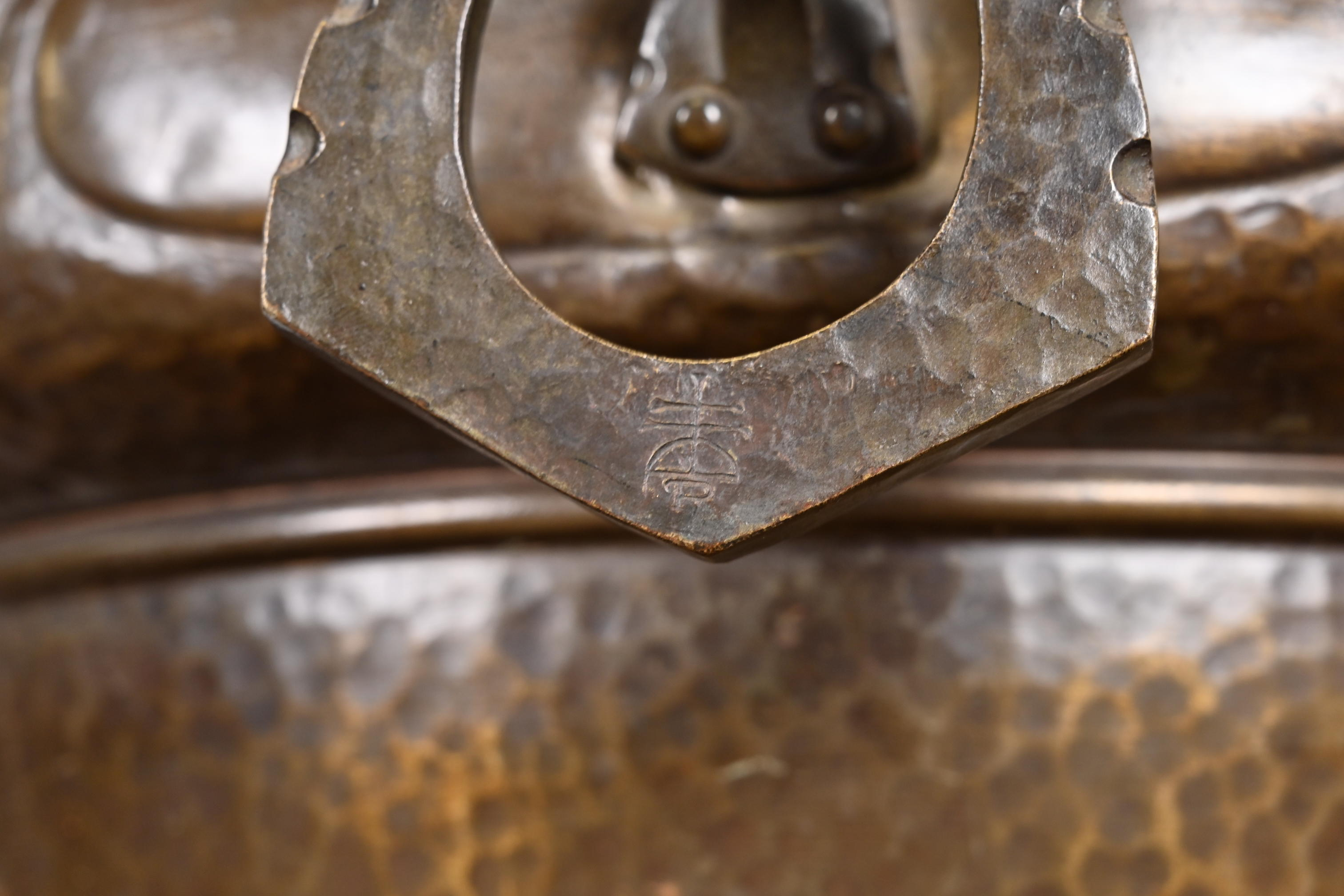 Roycroft Arts & Crafts Hammered Brass Large Jardiniere, Circa 1910 - Image 9