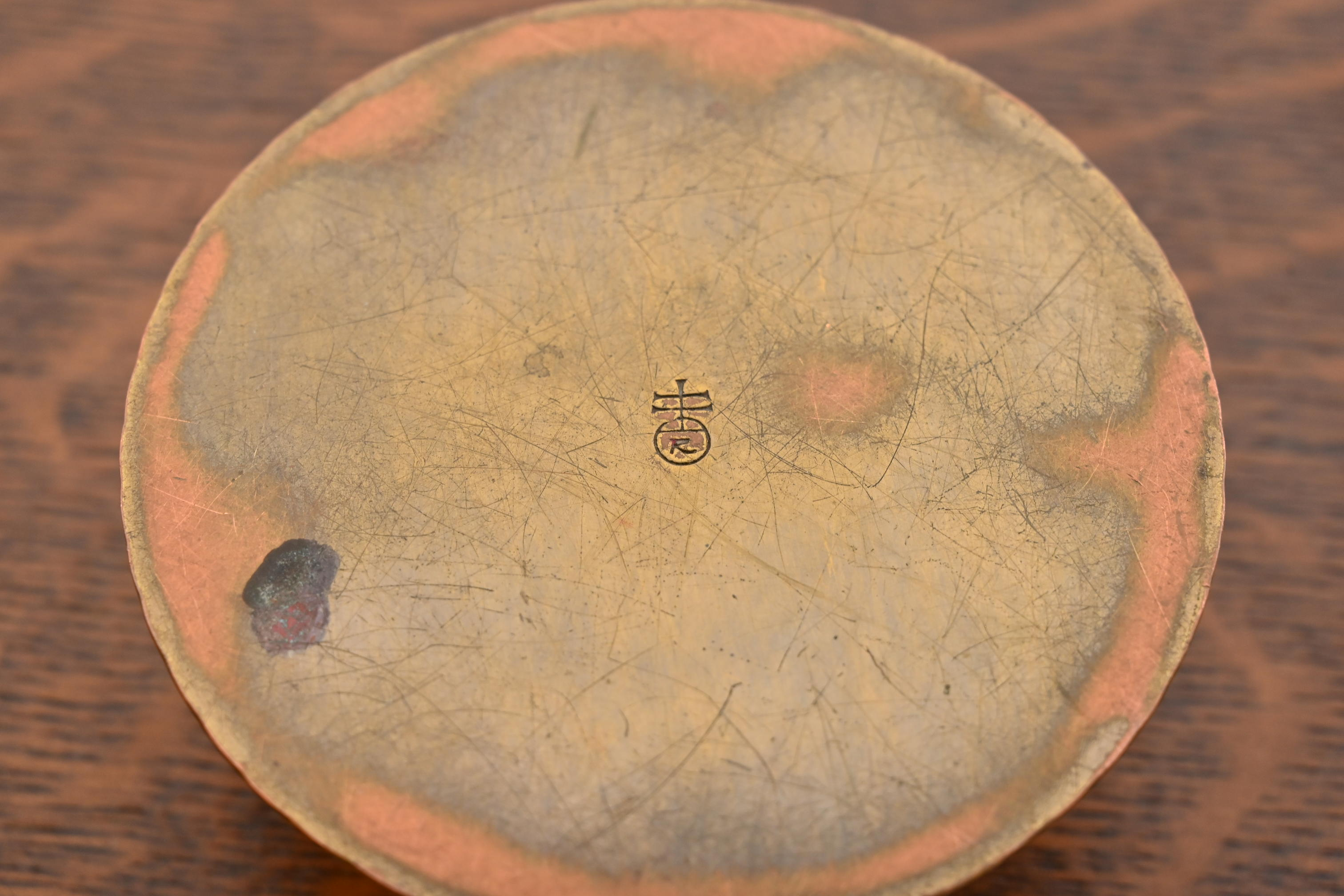 Roycroft Arts & Crafts Hammered Brass Over Copper Inkwell - Image 10
