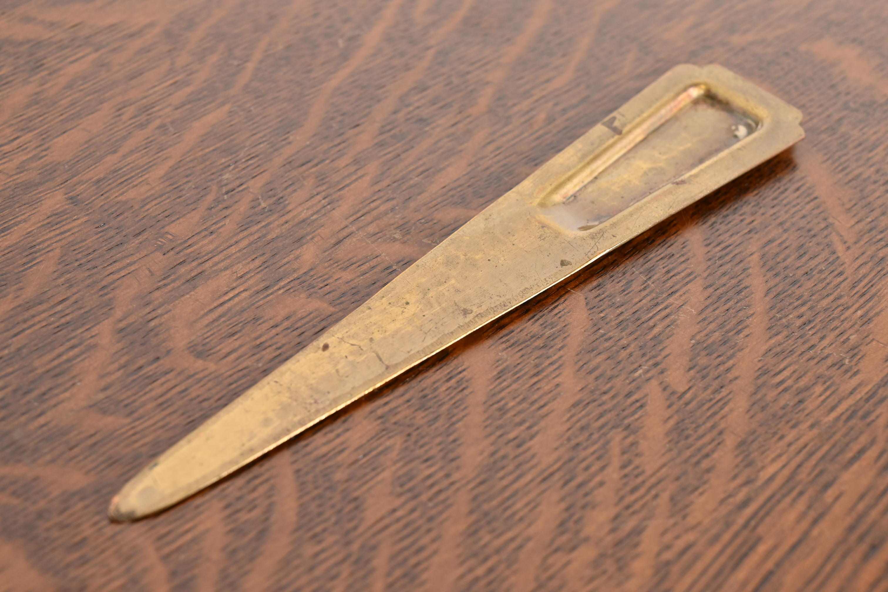 Roycroft Arts & Crafts Hammered Brass Over Copper Letter Opener