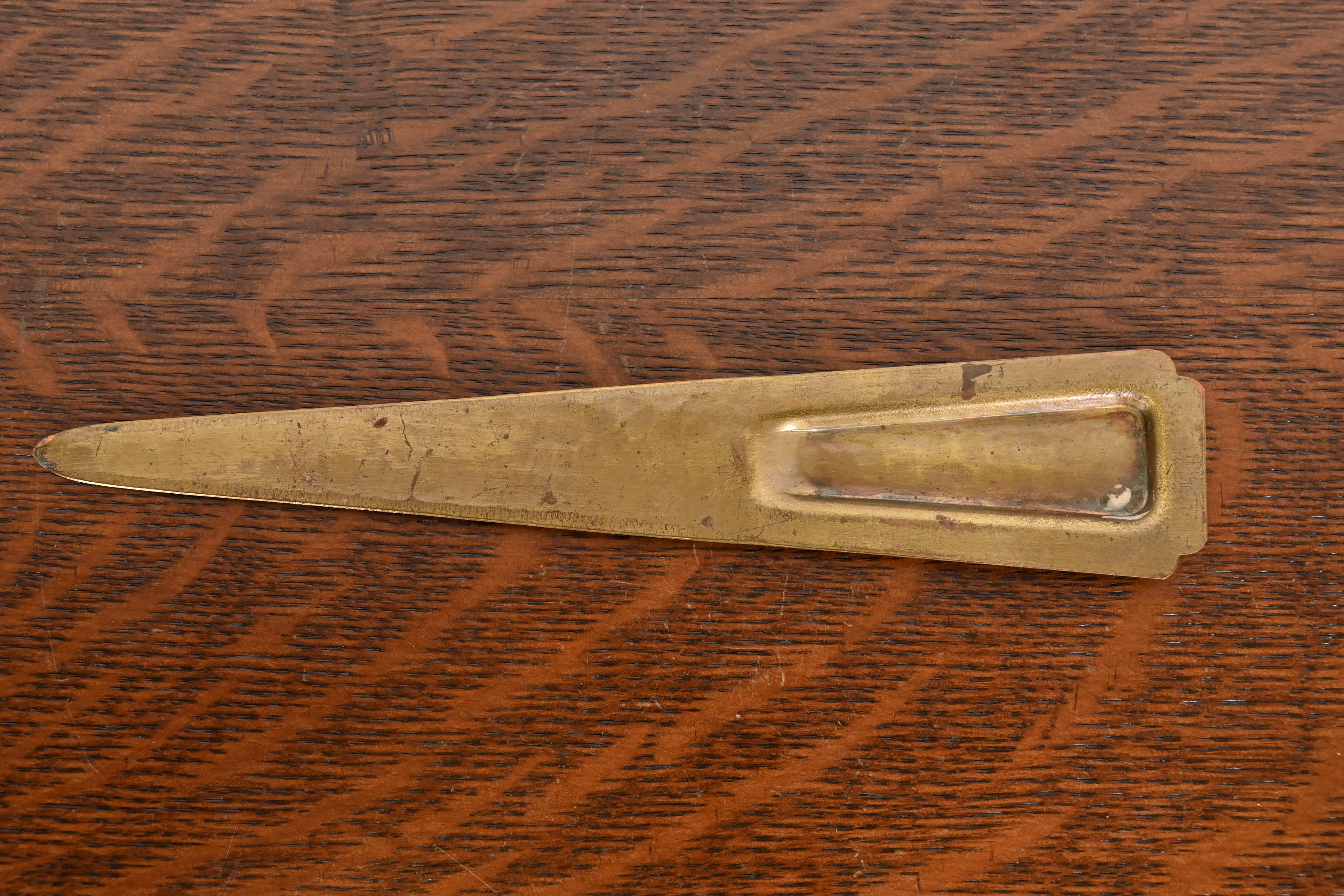 Roycroft Arts & Crafts Hammered Brass Over Copper Letter Opener - Image 2