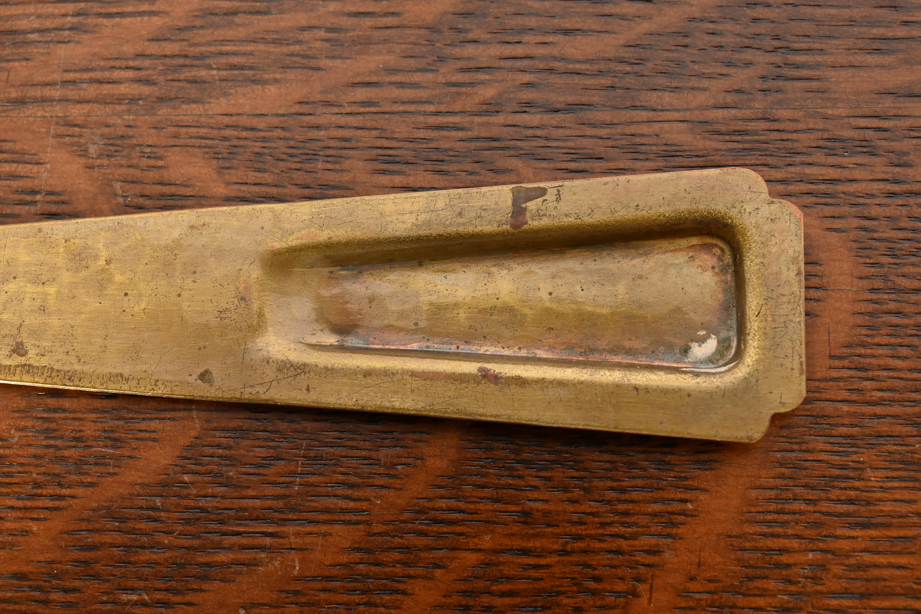 Roycroft Arts & Crafts Hammered Brass Over Copper Letter Opener - Image 8