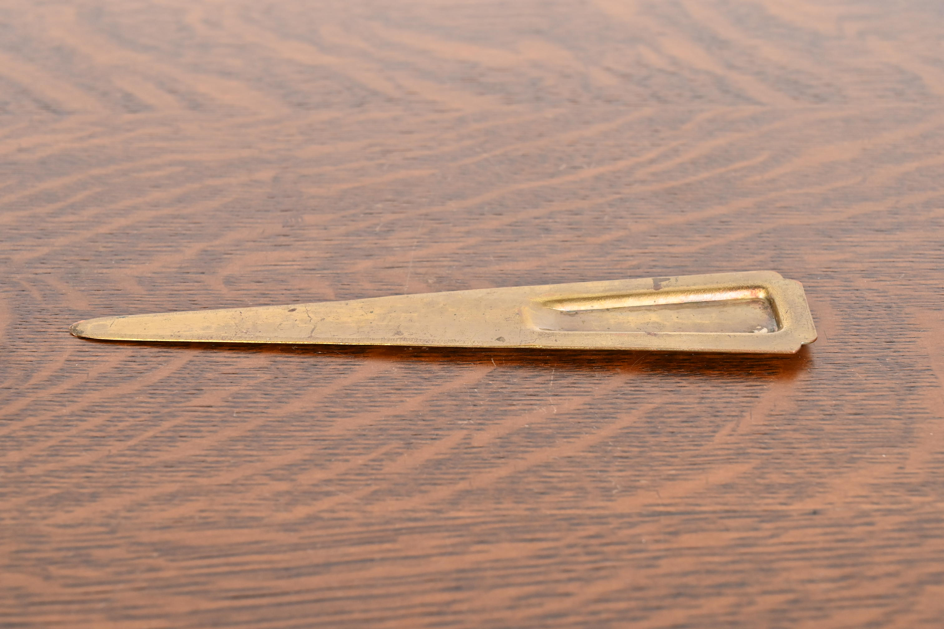 Roycroft Arts & Crafts Hammered Brass Over Copper Letter Opener - Image 3