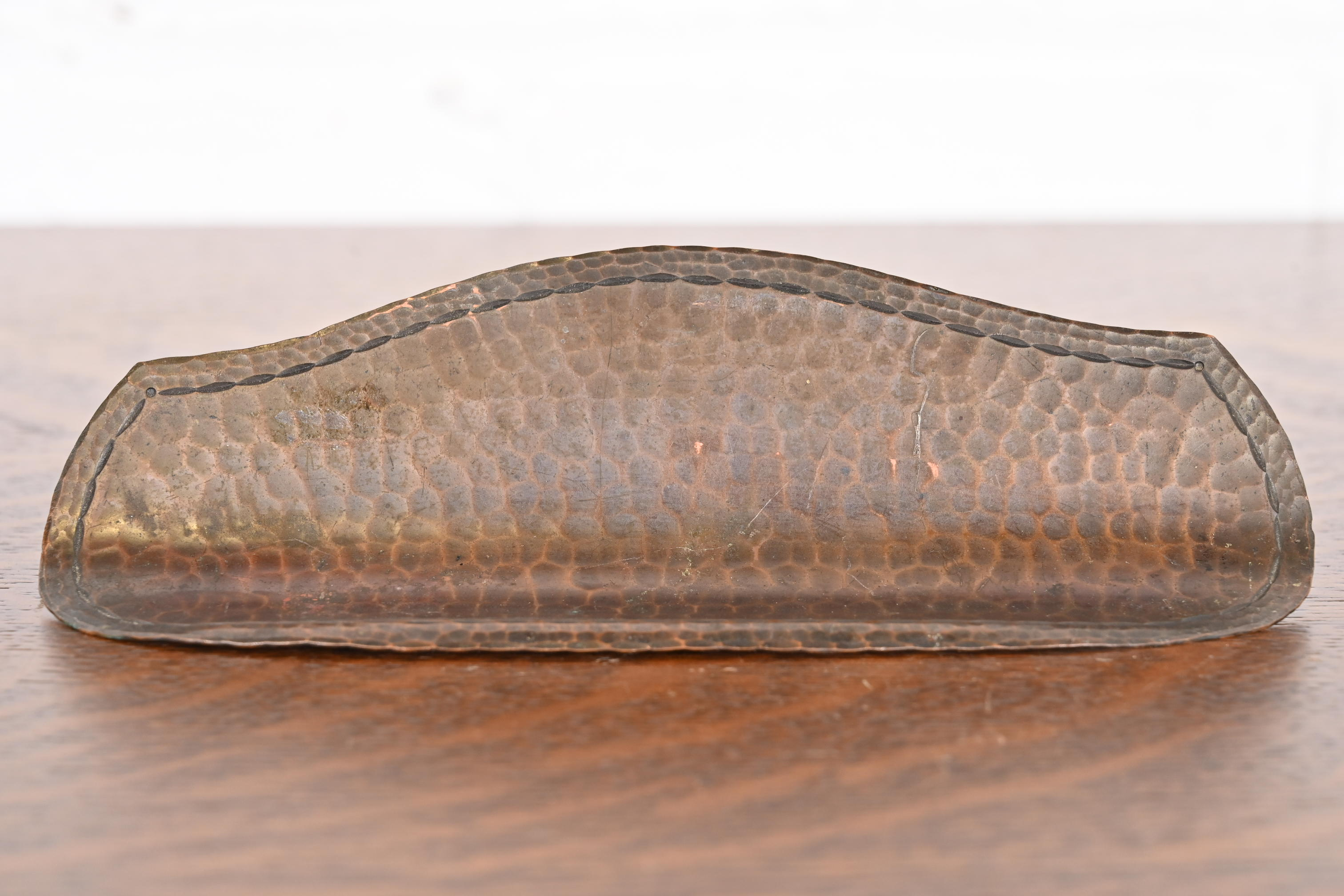 Roycroft Arts & Crafts Hammered Copper Pen Tray - Image 2