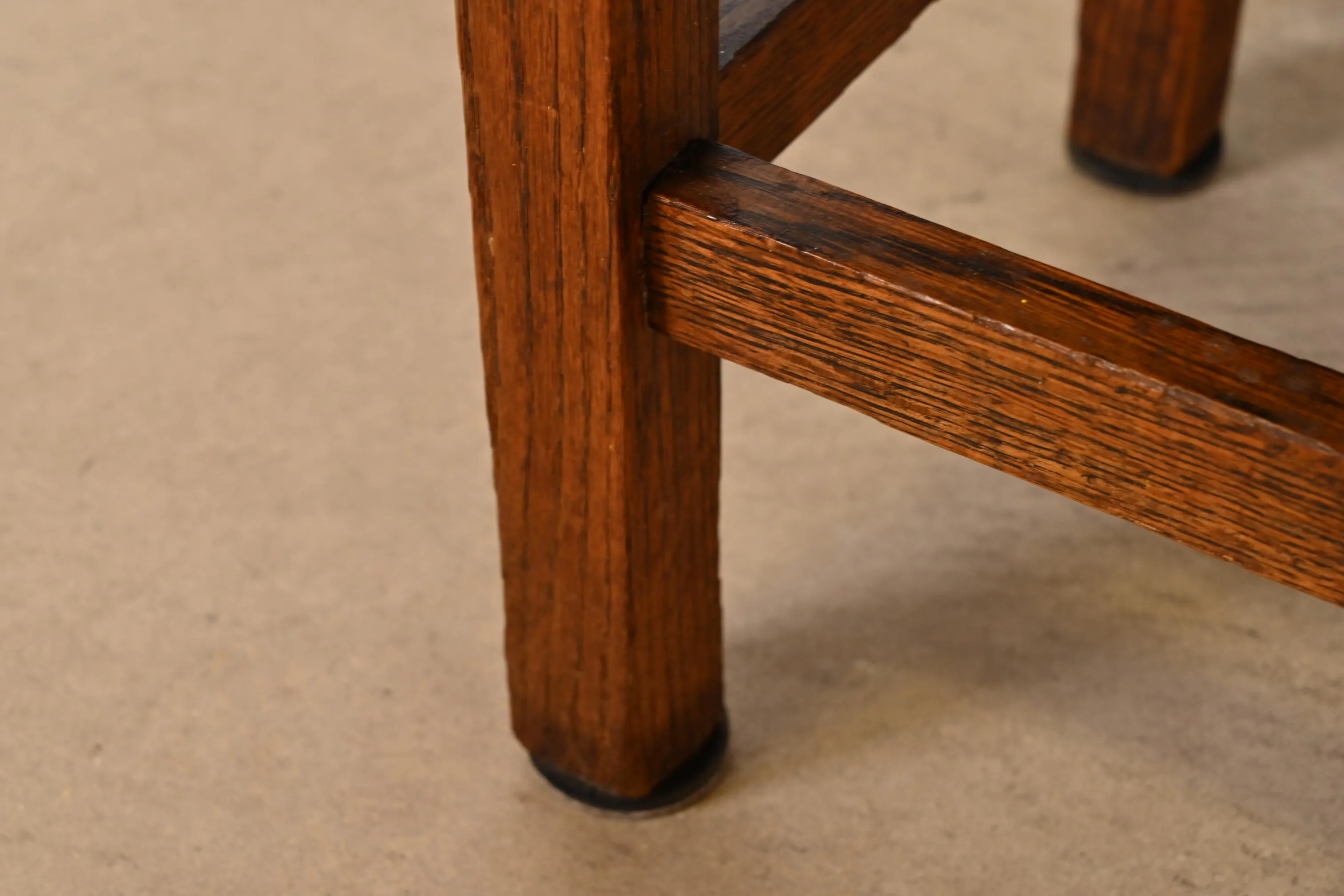 Stickley Brothers Style Mission Oak Arts & Crafts Upholstered Footstool or Ottoman, Circa 1900 - Image 7