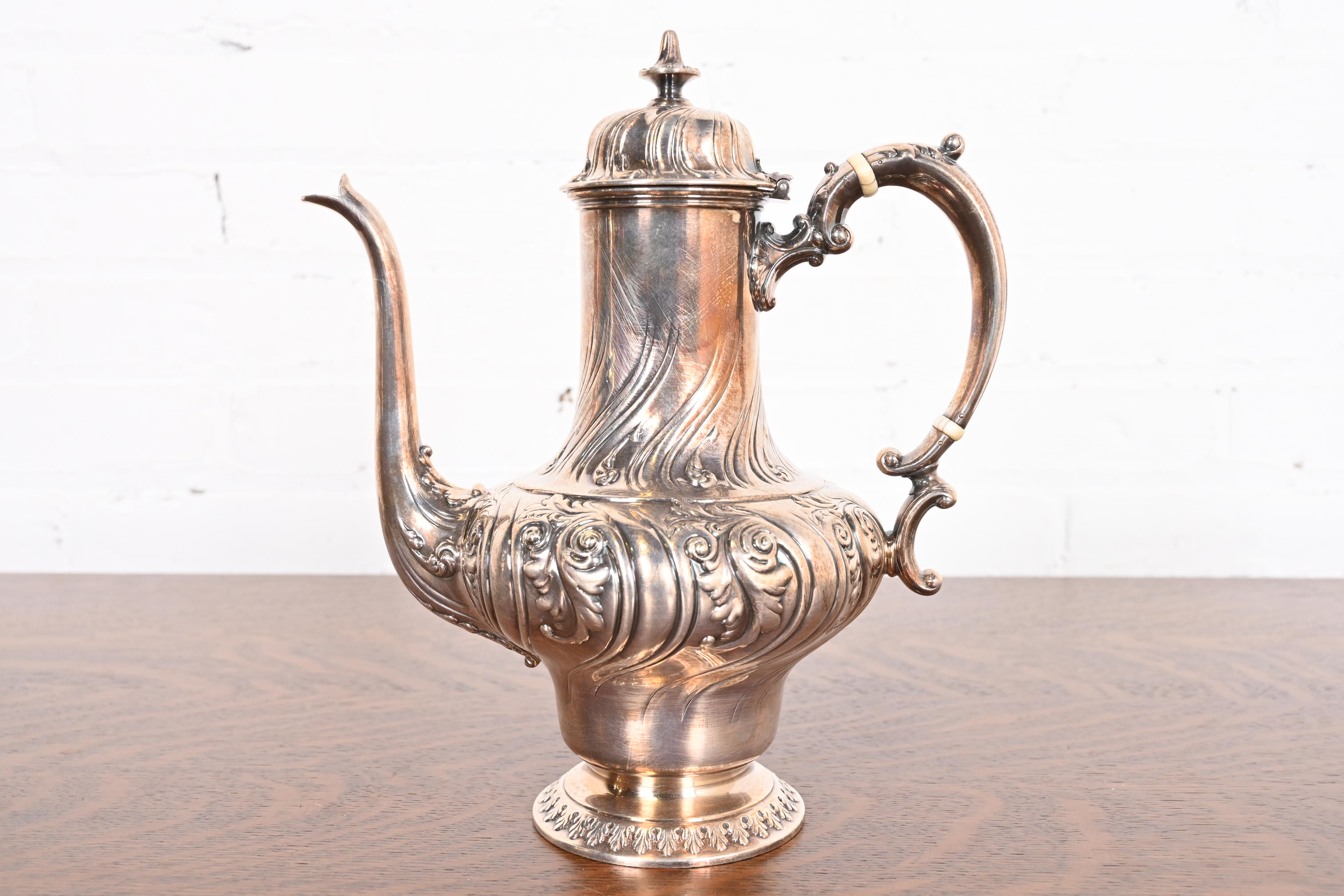 Tiffany & Co. Antique Repousse Silver Plate Coffee or Tea Service Set - Image 9