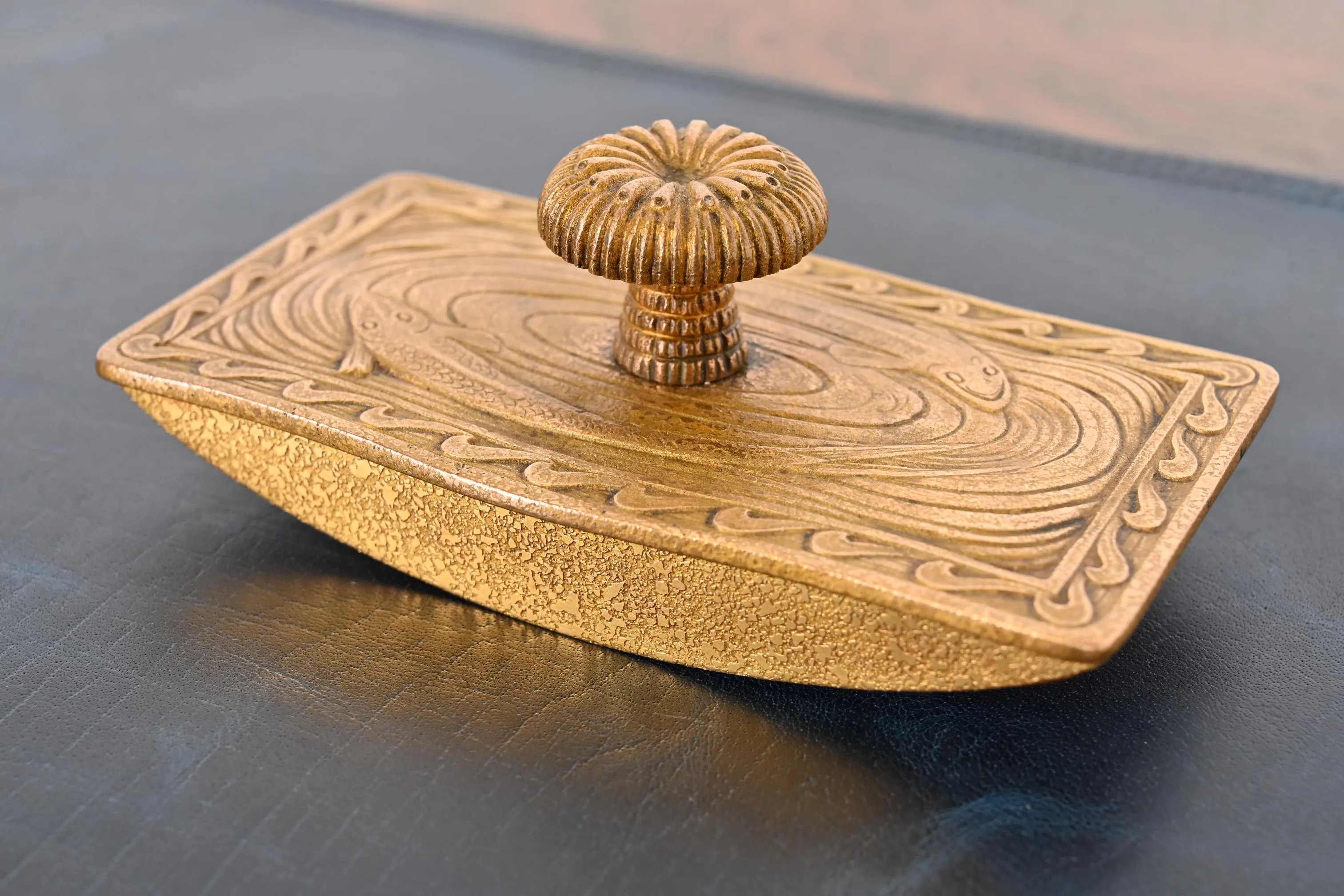 Tiffany Studios New York Nautical Bronze Doré Rocker Blotter