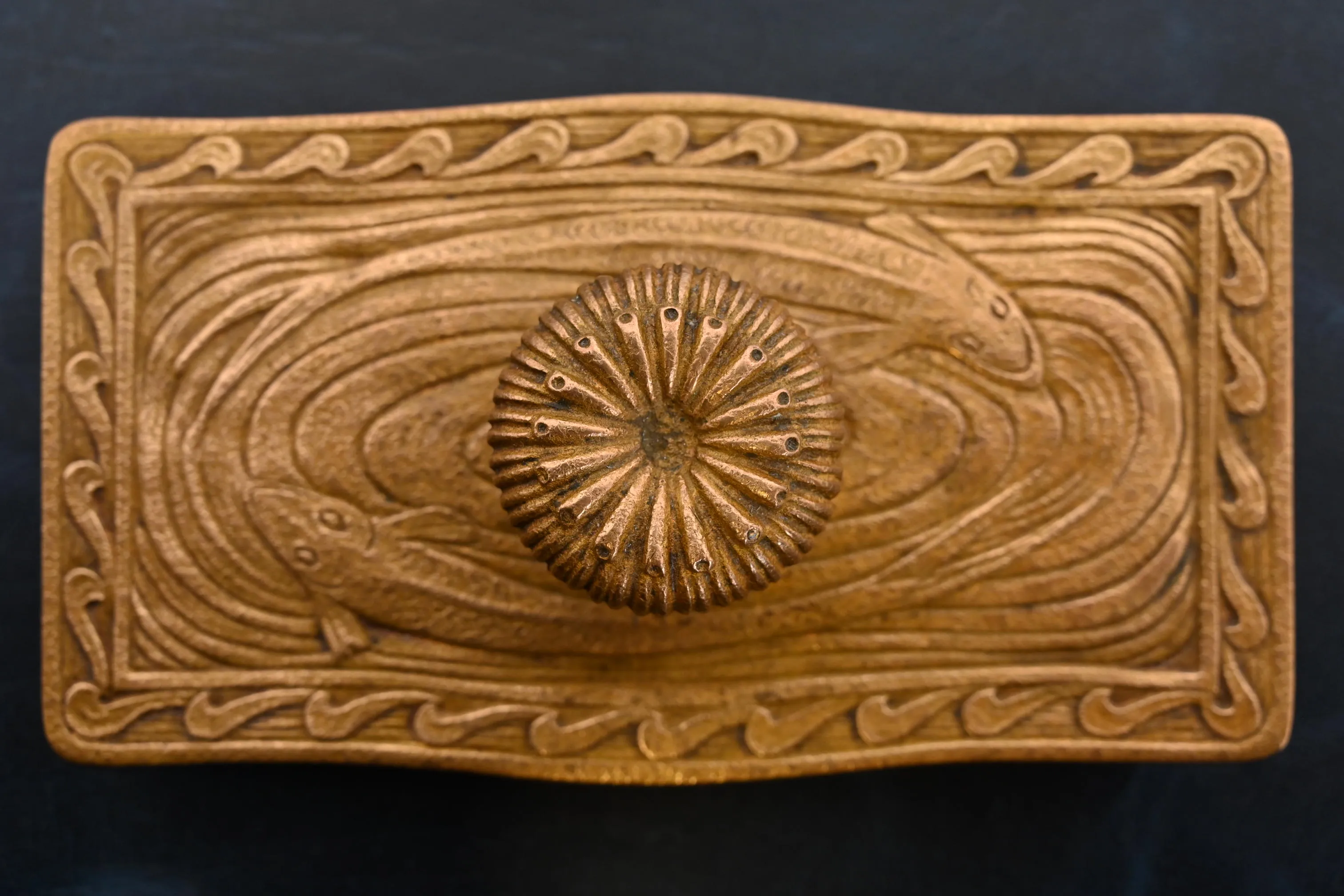Tiffany Studios New York Nautical Bronze Doré Rocker Blotter - Image 6