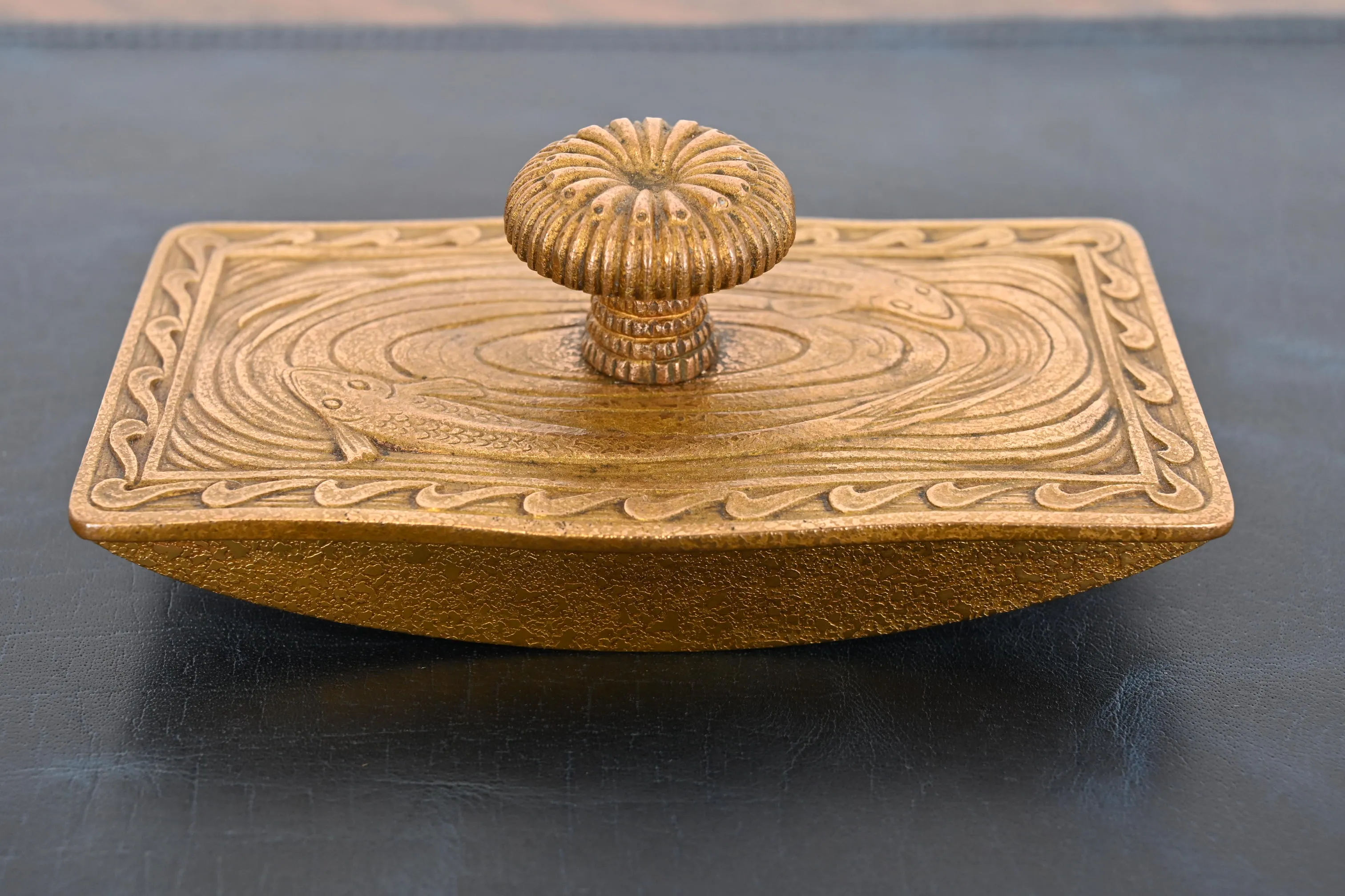 Tiffany Studios New York Nautical Bronze Doré Rocker Blotter - Image 3