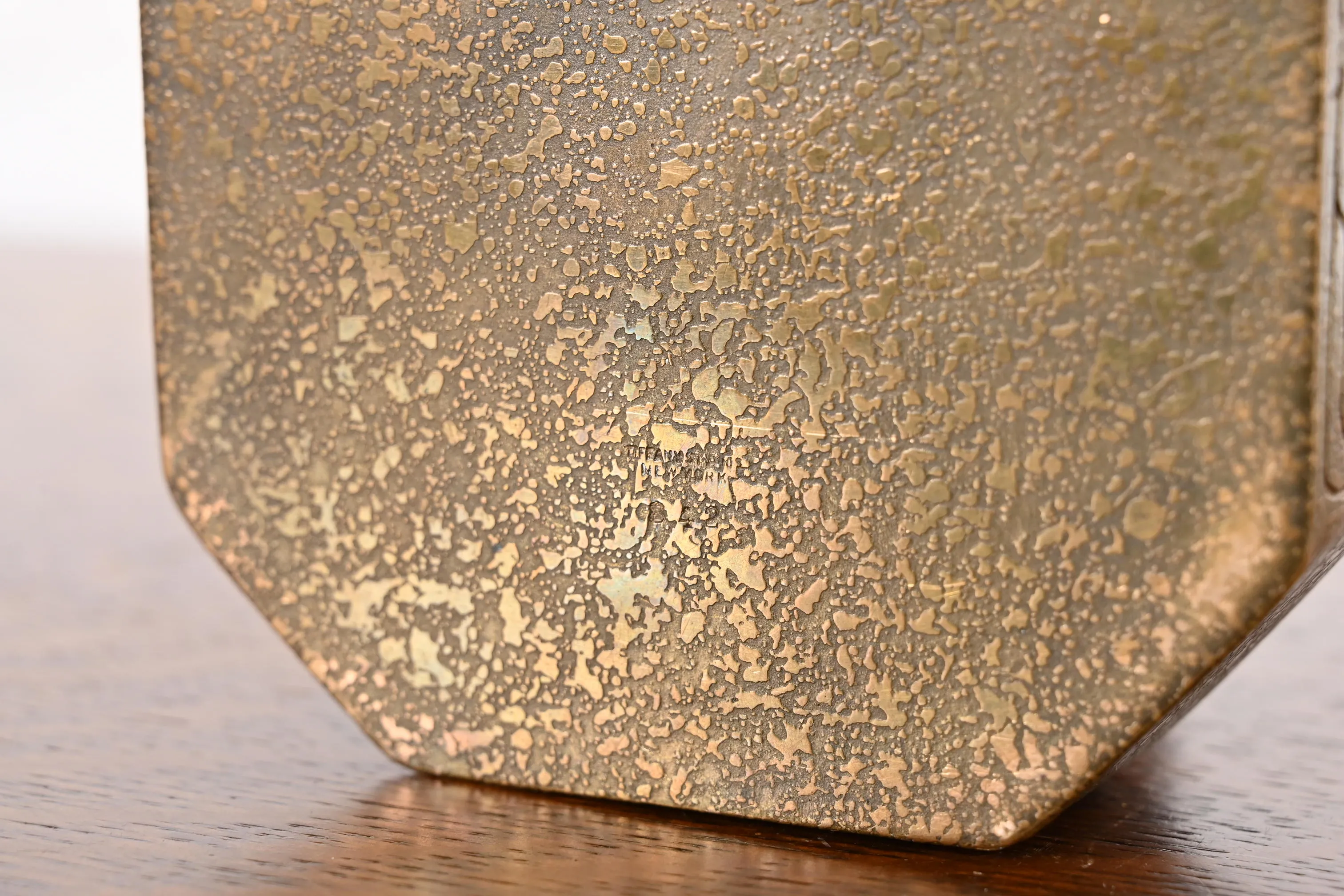 Tiffany Studios New York Zodiac Bronze Doré Inkwell - Image 9