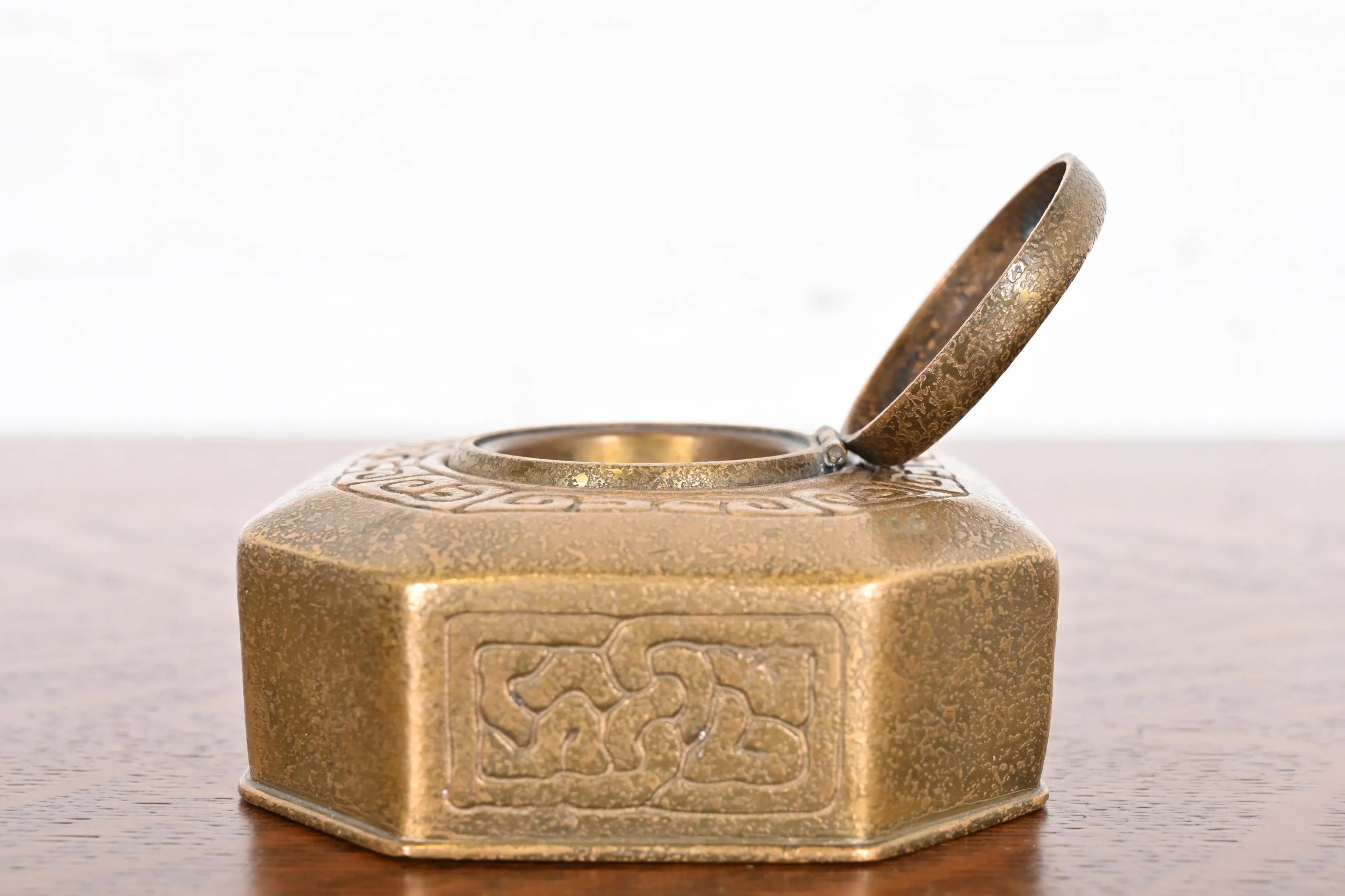 Tiffany Studios New York Zodiac Bronze Doré Inkwell - Image 8