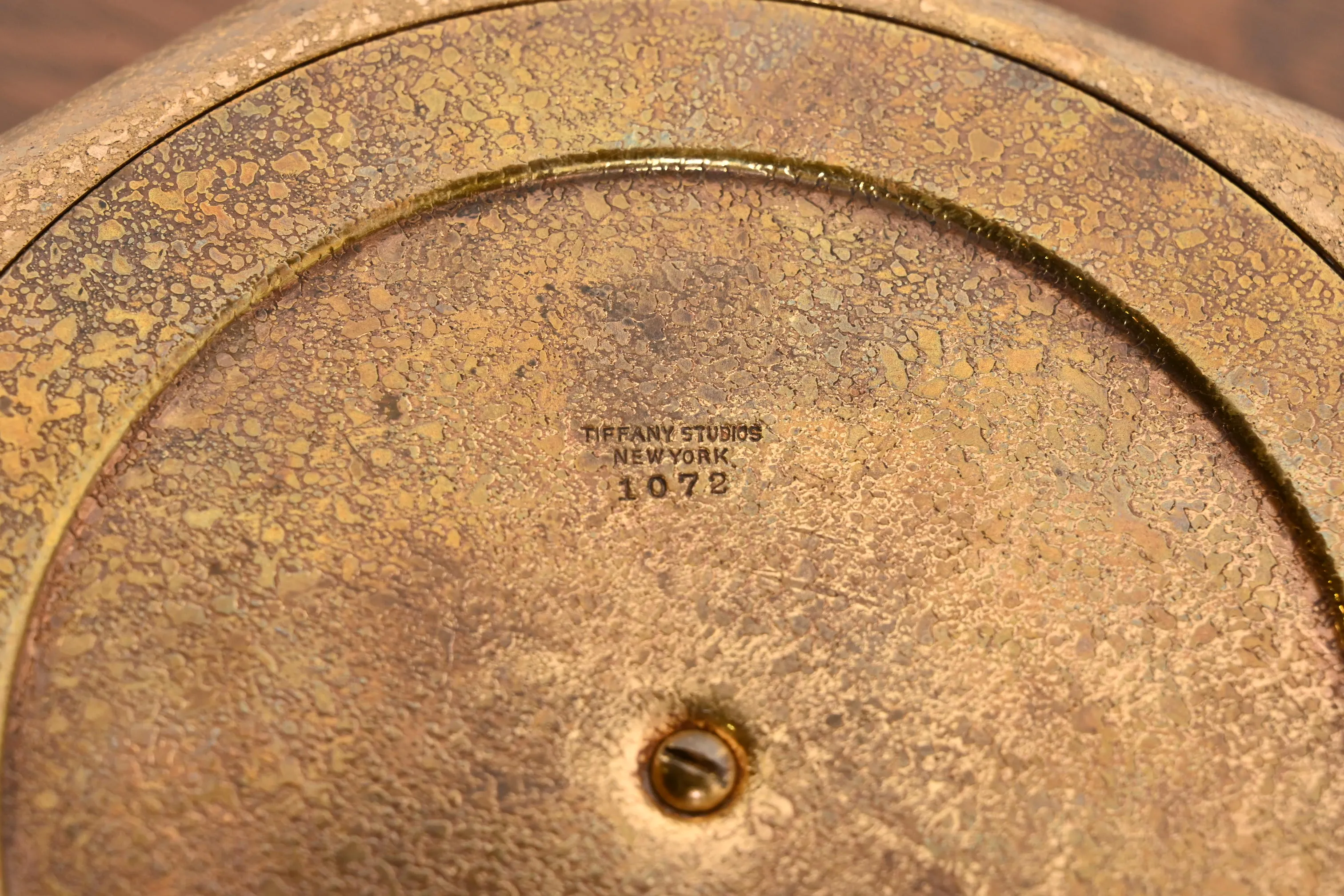 Tiffany Studios New York Zodiac Bronze Doré Large Inkwell - Image 10