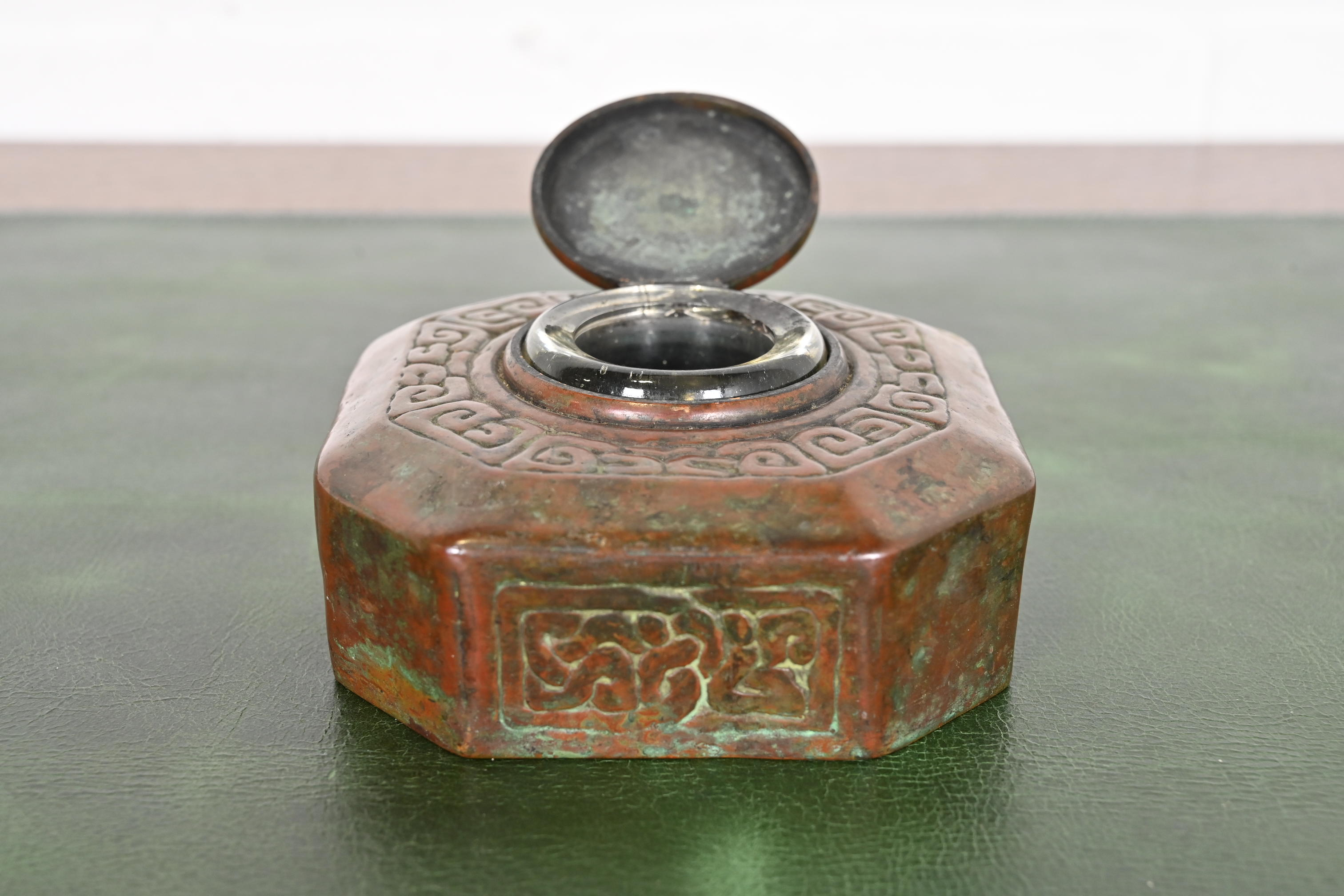 Tiffany Studios New York Zodiac Bronze Inkwell - Image 7