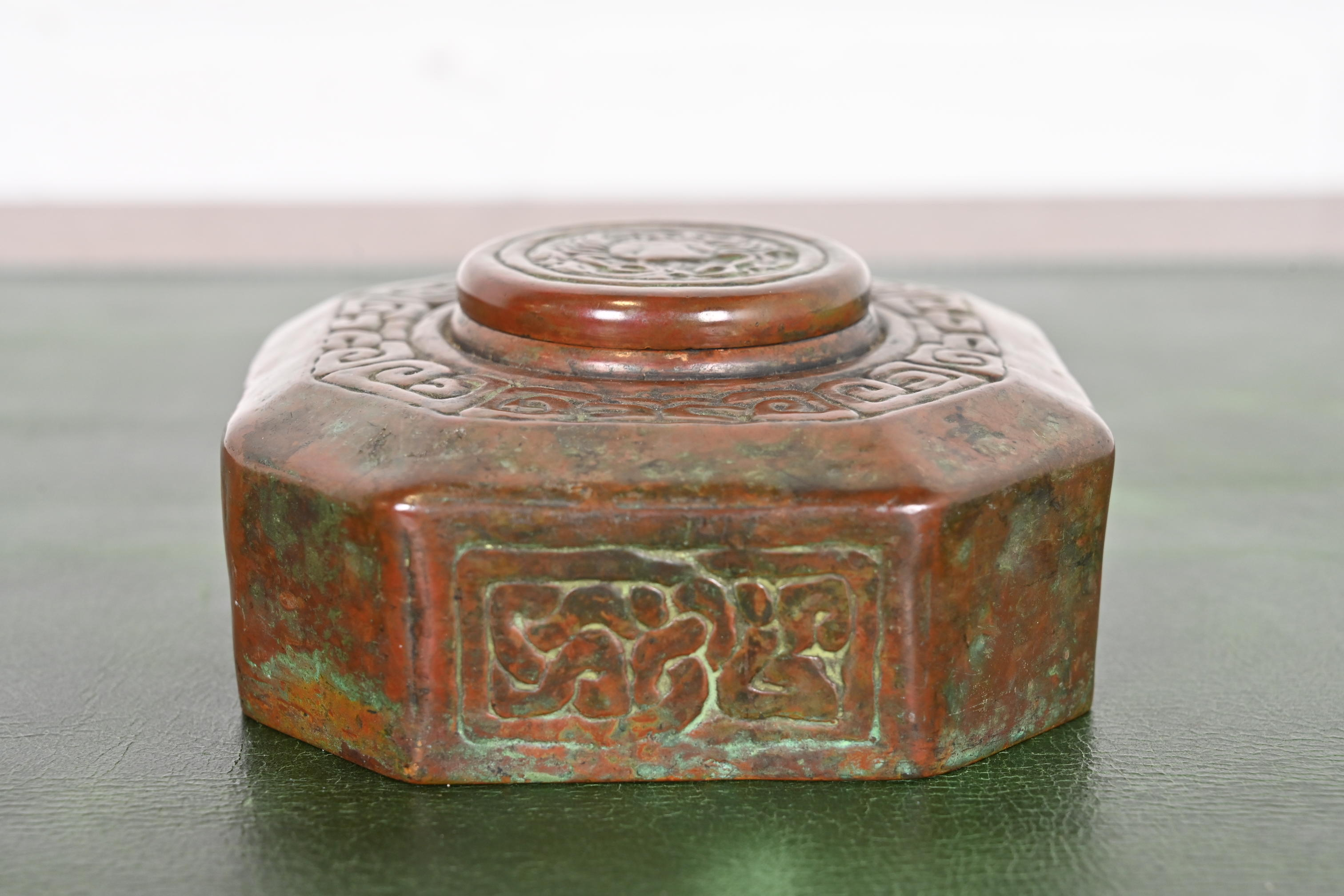 Tiffany Studios New York Zodiac Bronze Inkwell - Image 3