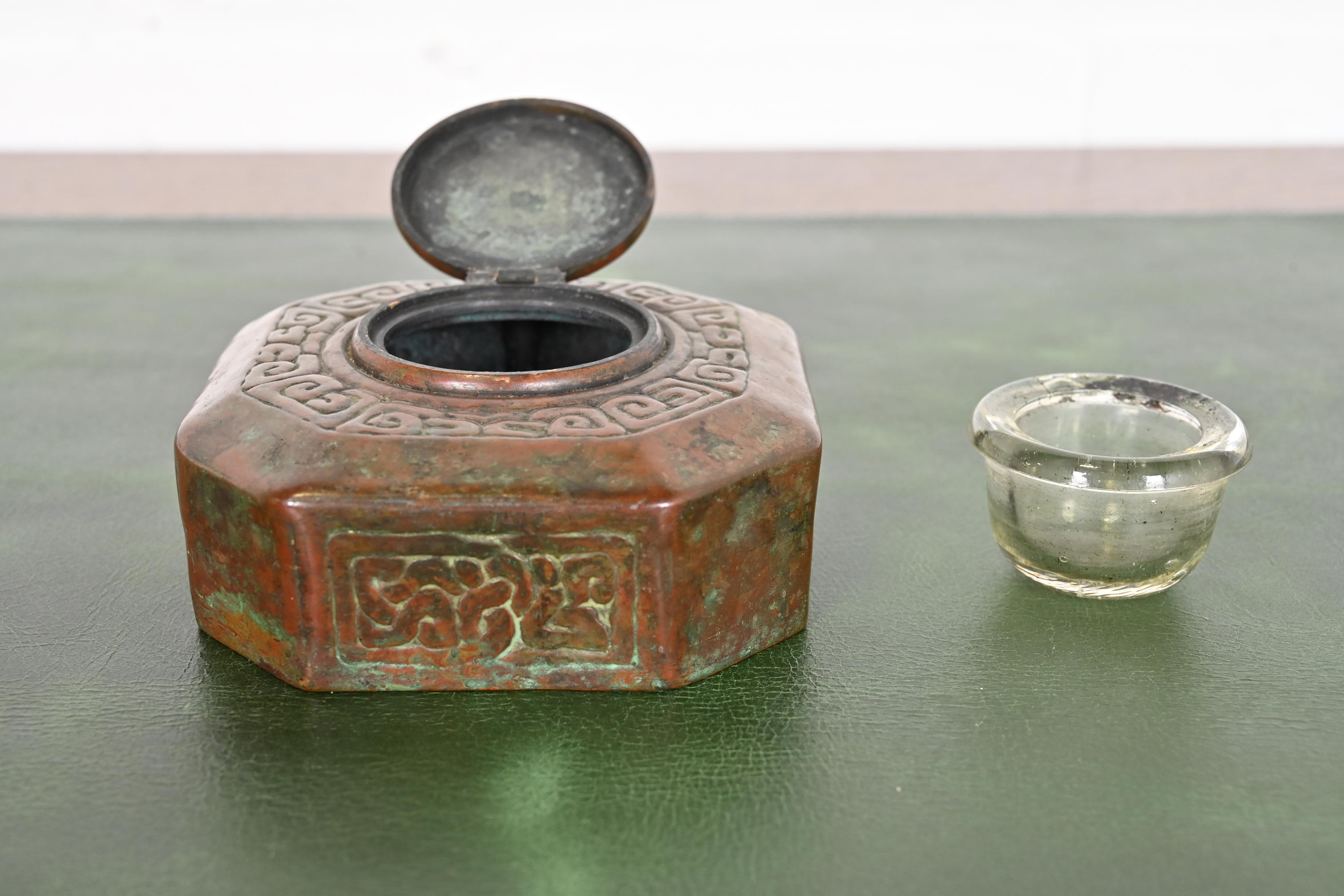 Tiffany Studios New York Zodiac Bronze Inkwell - Image 8